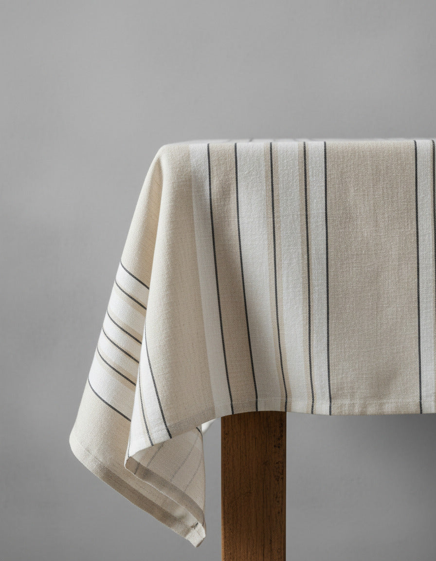 Het Provence Tafelkleed - Natuurlijk Zwart Wit - 150x250