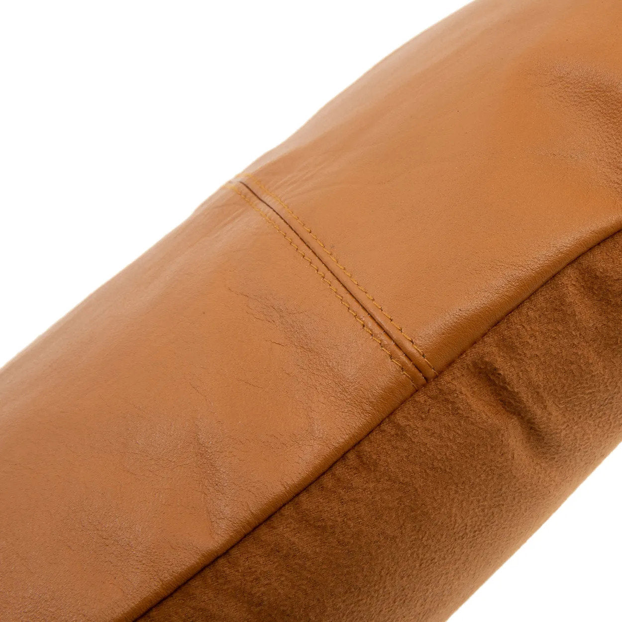 Het Six Panel Leather Kussenhoes - Camel - 30x50