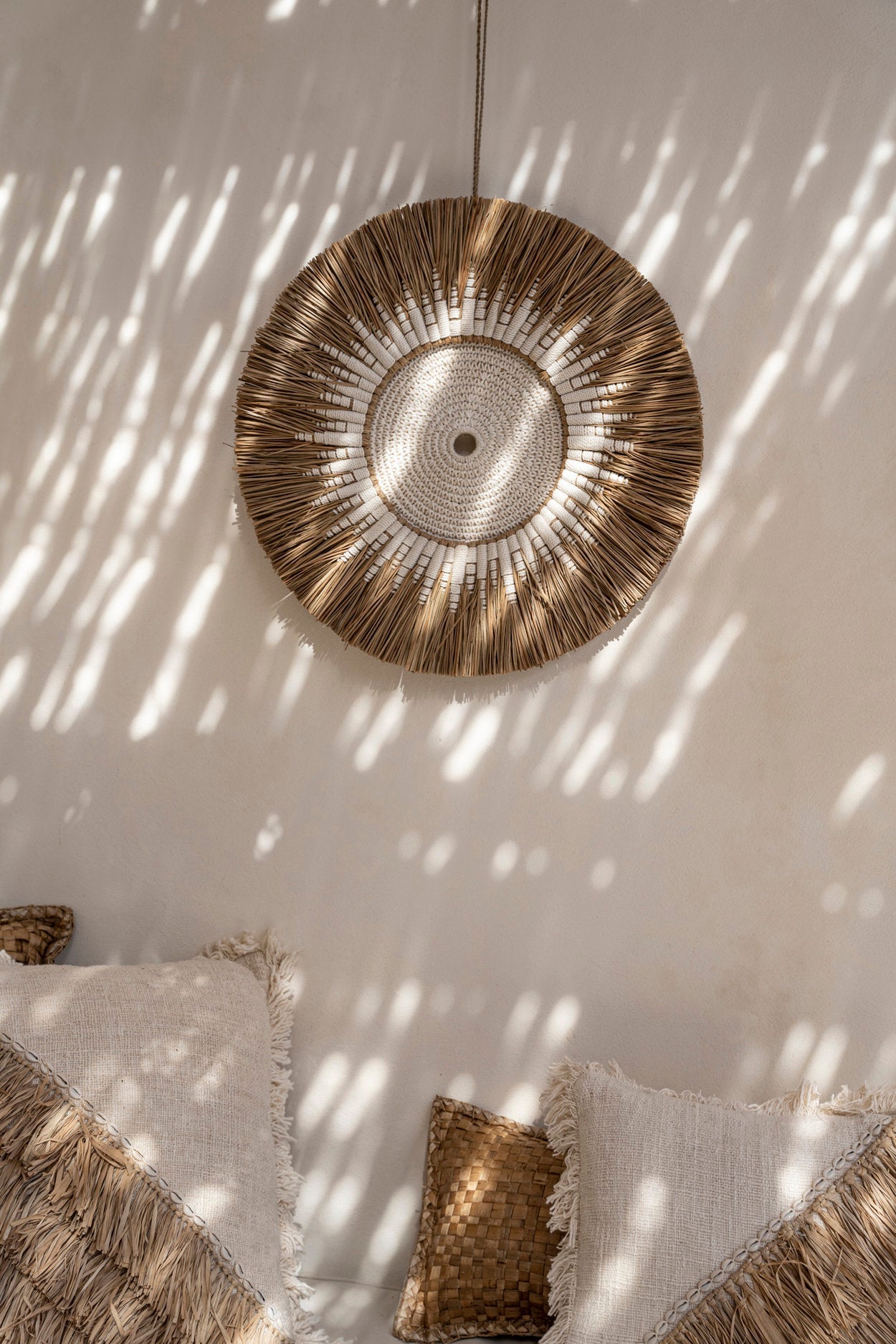 The Raffia Macramé Wall Deco - White Natural