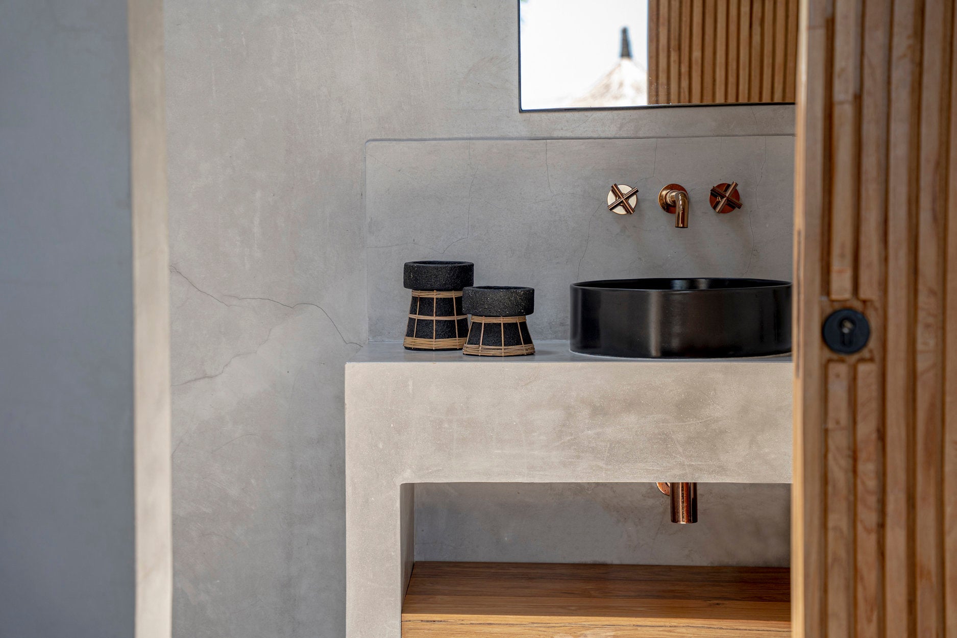 De Serene Kaarsenhouder - Zwart Naturel - S