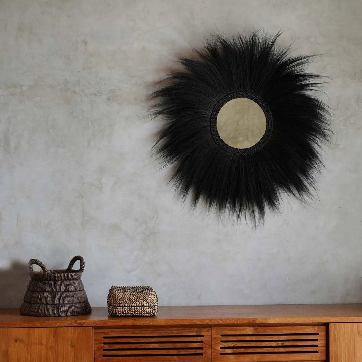 De Simba Spiegel - Zwart - L 100x100cm