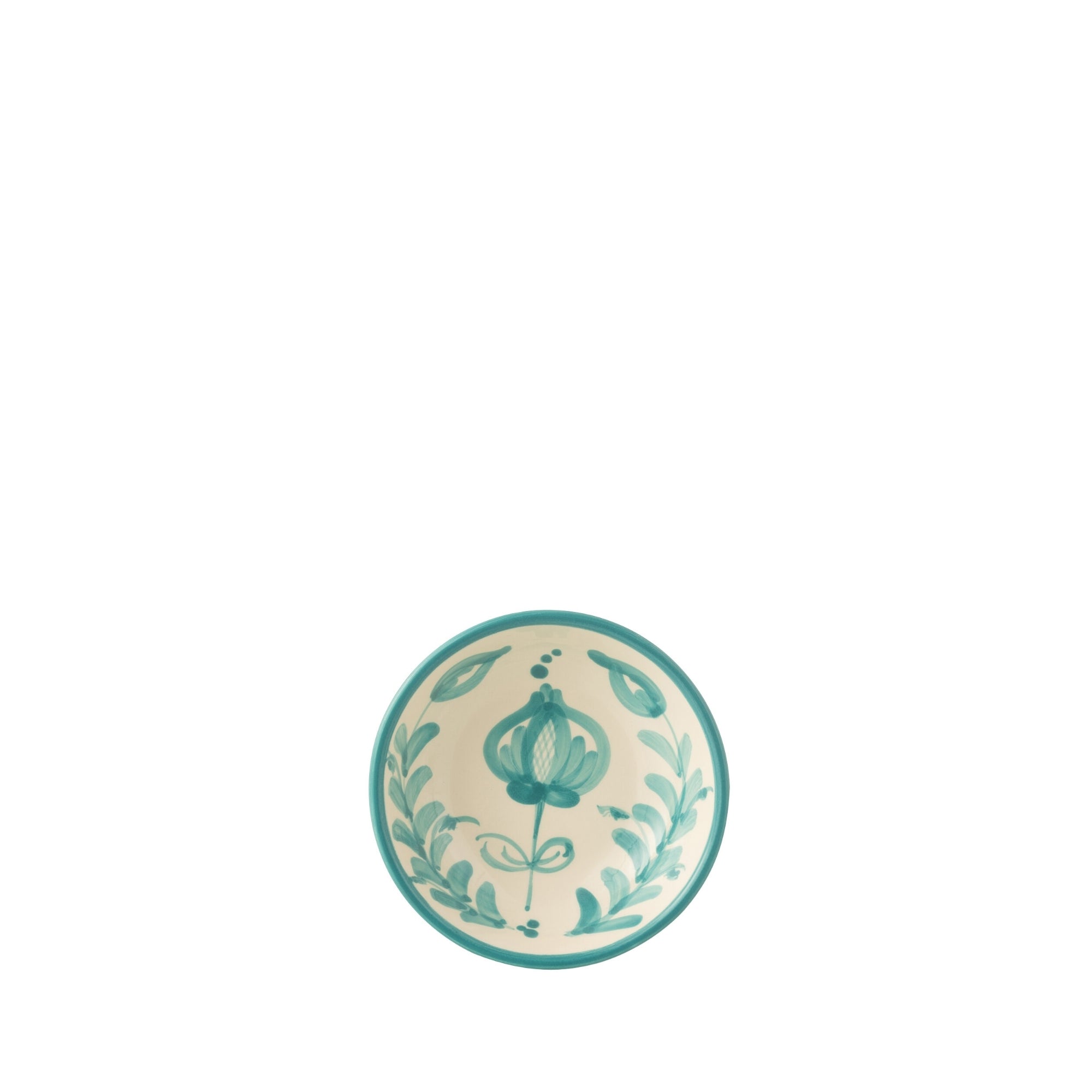 Kleine Lage Kom Granada Motief Aqua/Wit Keramiek J-Line