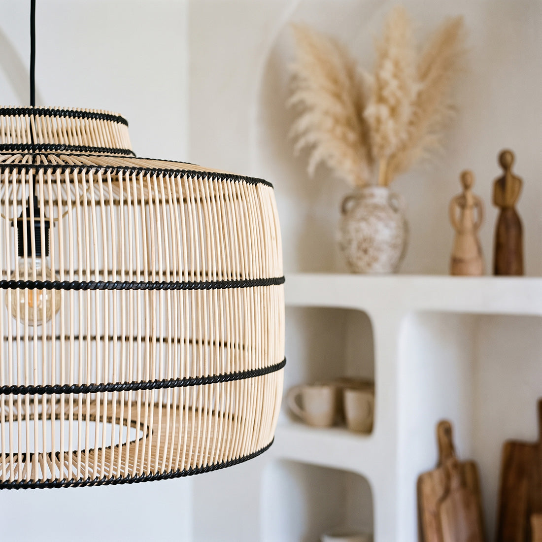 Stella Rattan-Hängelampe Raw Materials