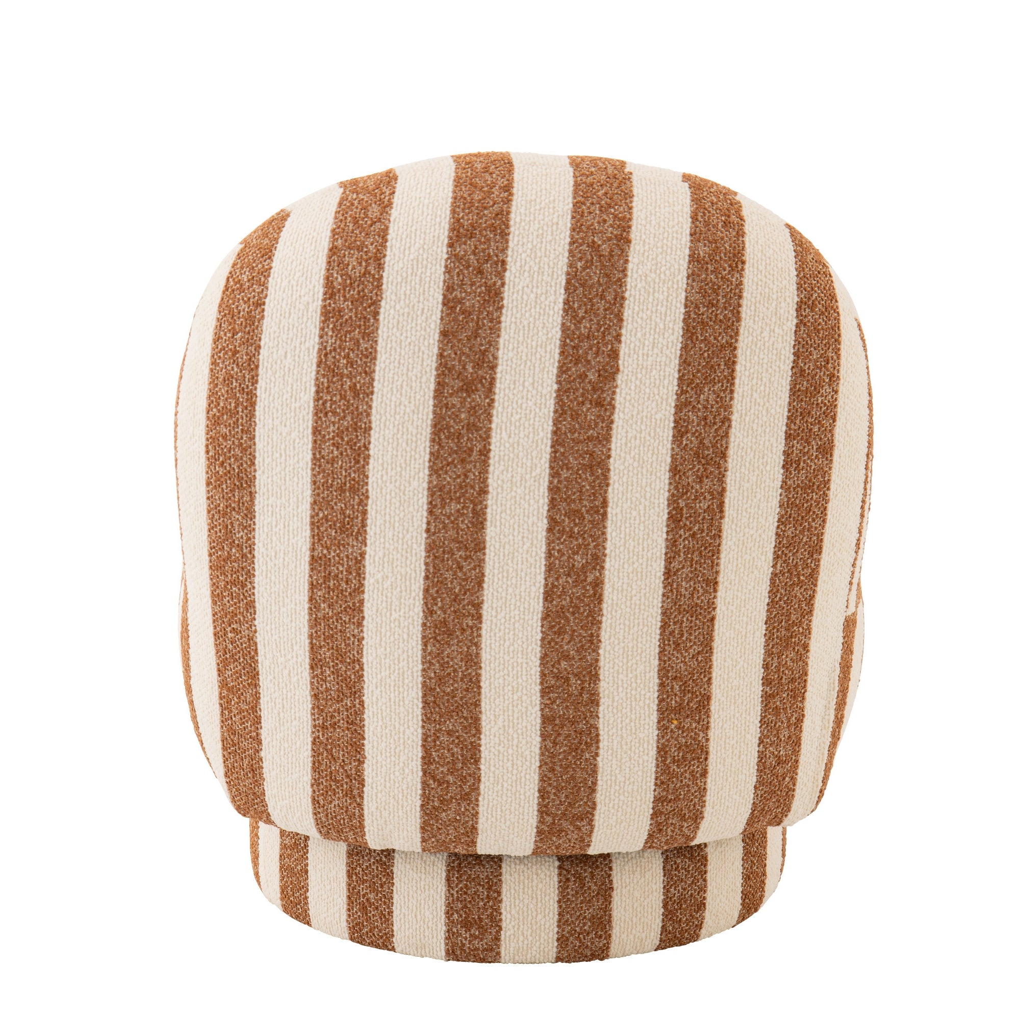 Lounge Chair Gestreepte Stof Camel/Gebroken Wit J-Line