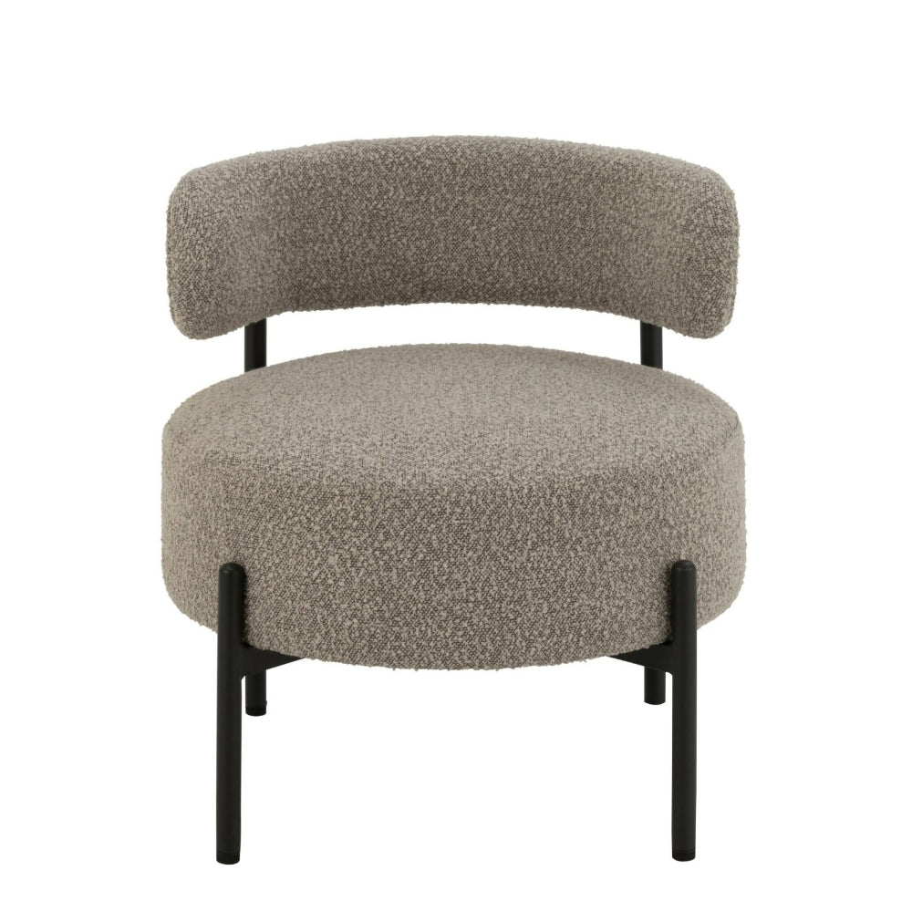 Loungestoel København Boucle Multiplex/Polyester Grijs/Zwart J-Line