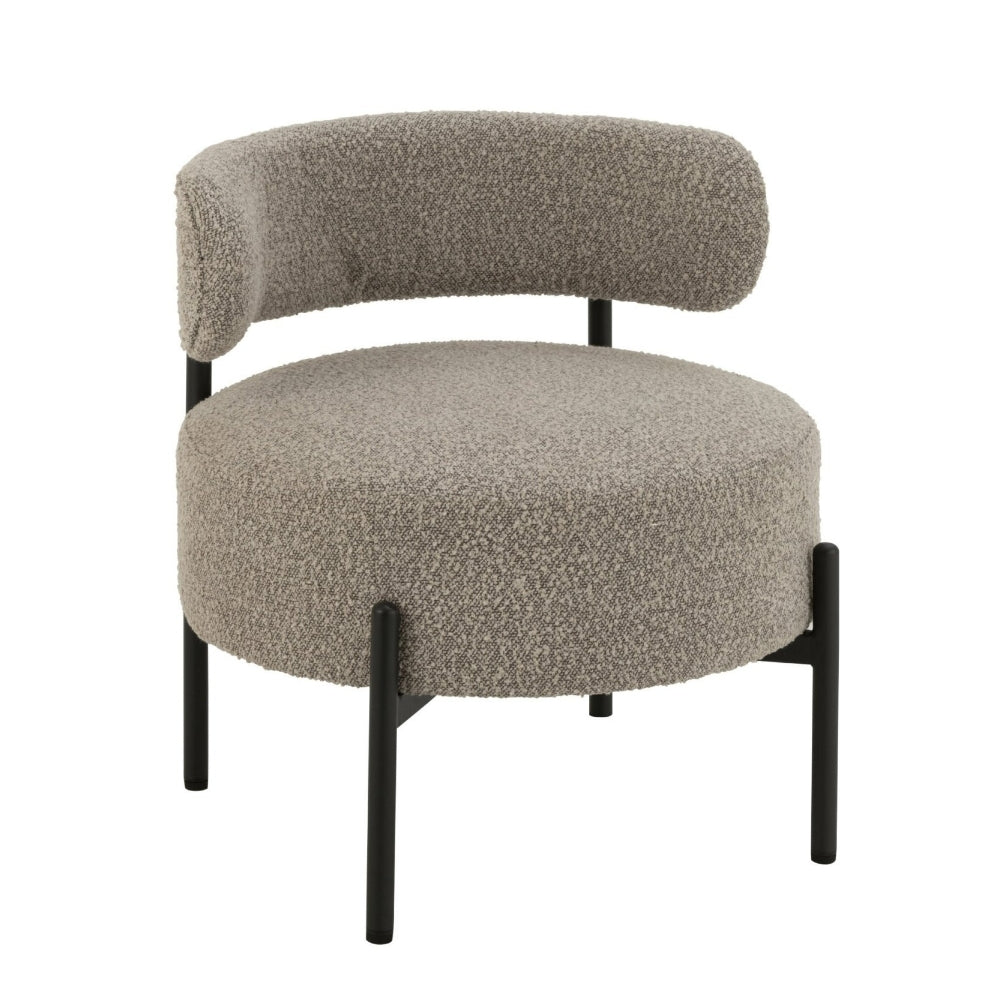 Loungestoel København Boucle Multiplex/Polyester Grijs/Zwart J-Line