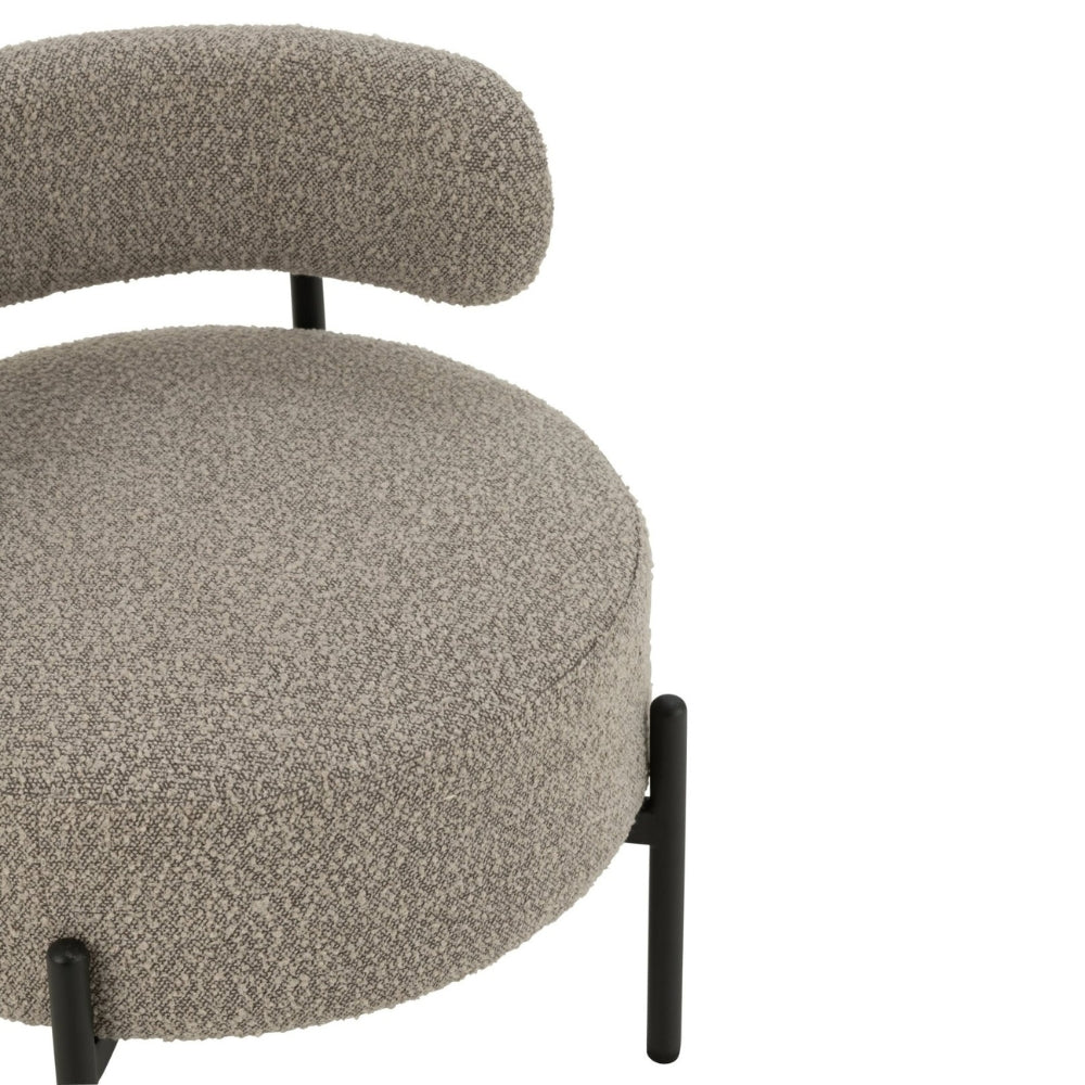 Loungestoel København Boucle Multiplex/Polyester Grijs/Zwart J-Line