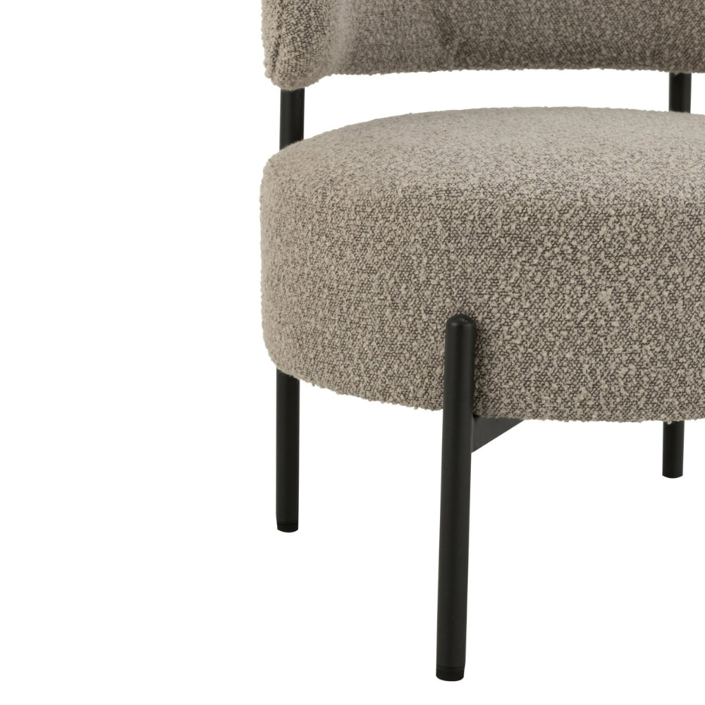 Loungestoel København Boucle Multiplex/Polyester Grijs/Zwart J-Line