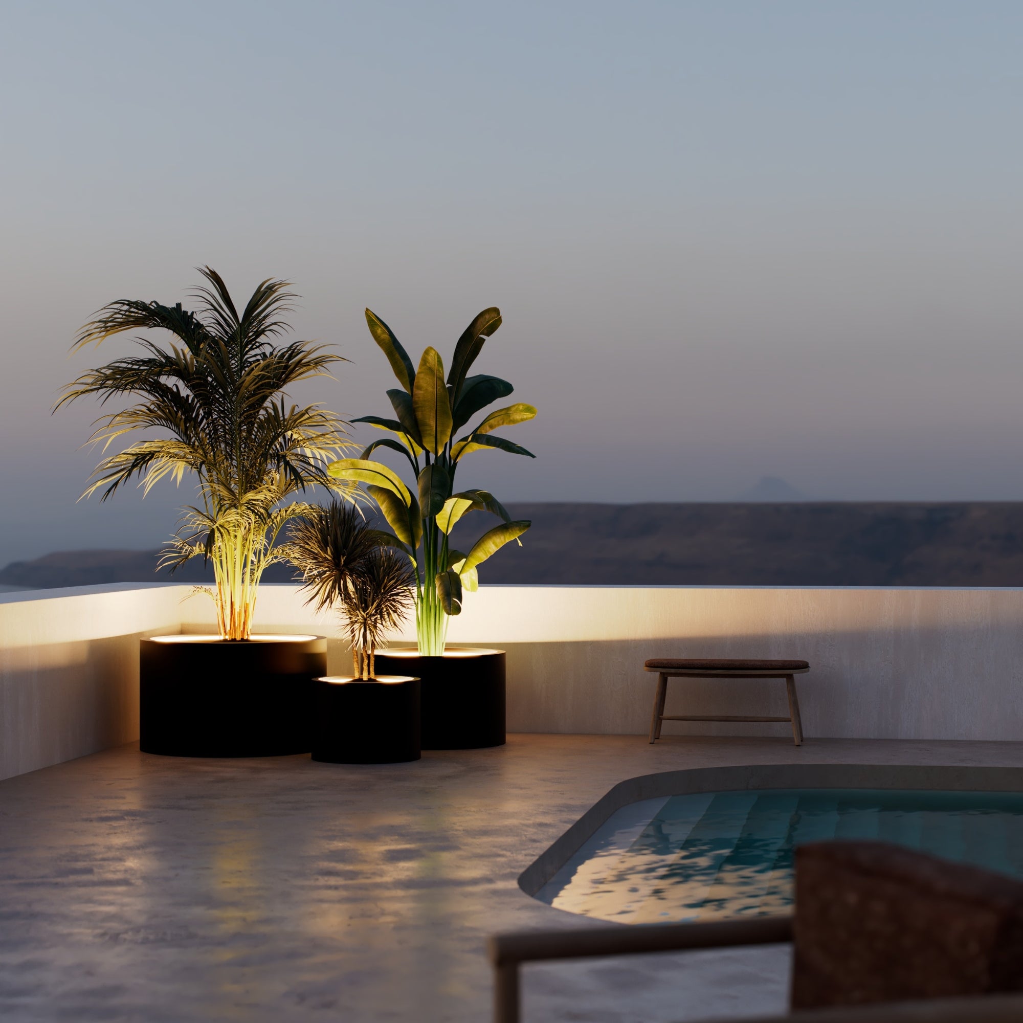 MAZU Tank Luxe LED Plantenpot Brons