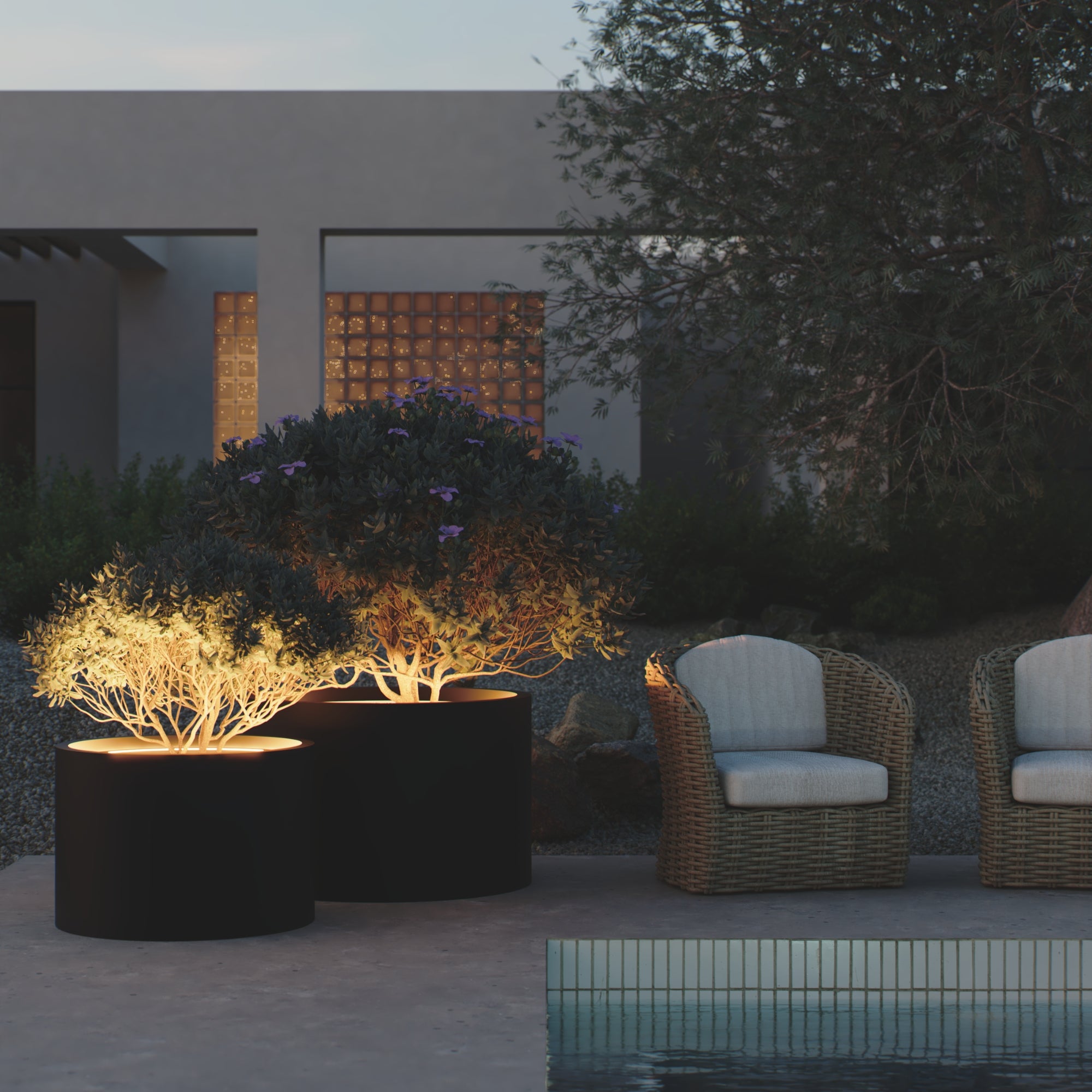 MAZU Tank Luxe LED Plantenpot Brons