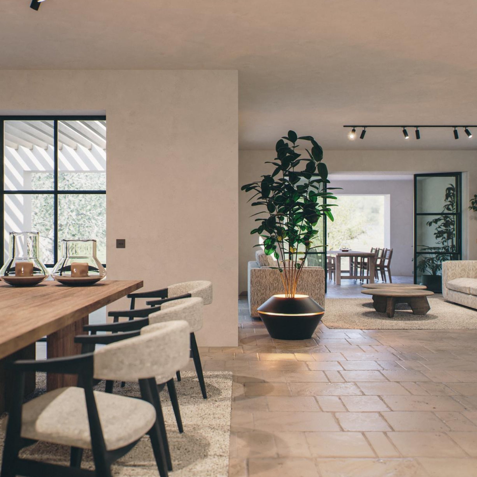 MAZU Oyster Luxe LED Plantenpot Cortenstaal