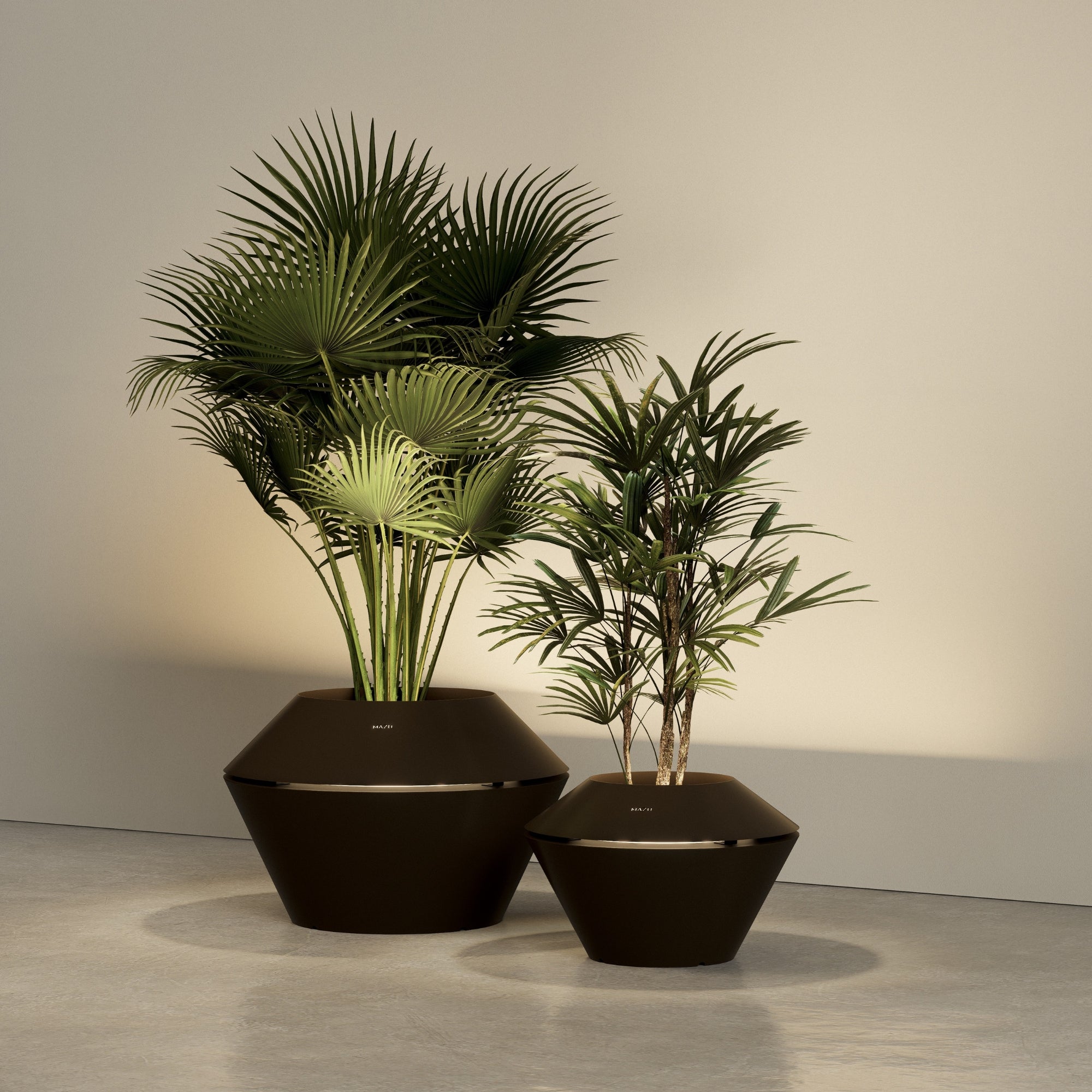 MAZU Oyster Luxe LED Plantenpot Cortenstaal