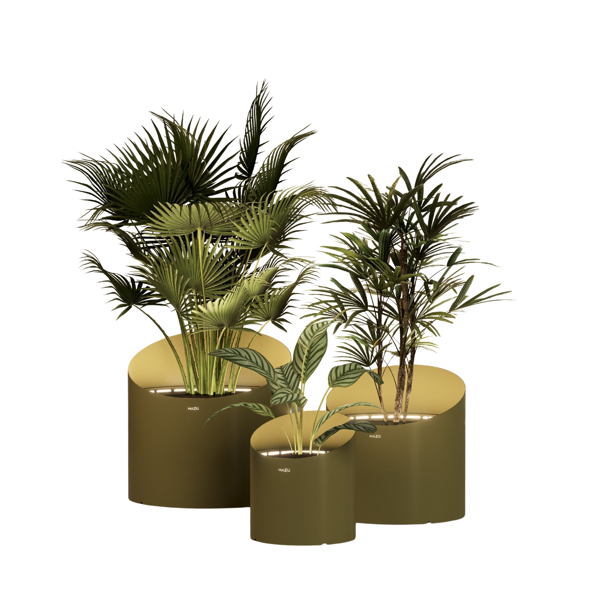 MAZU Wedge Luxe LED Plantenpot Brons