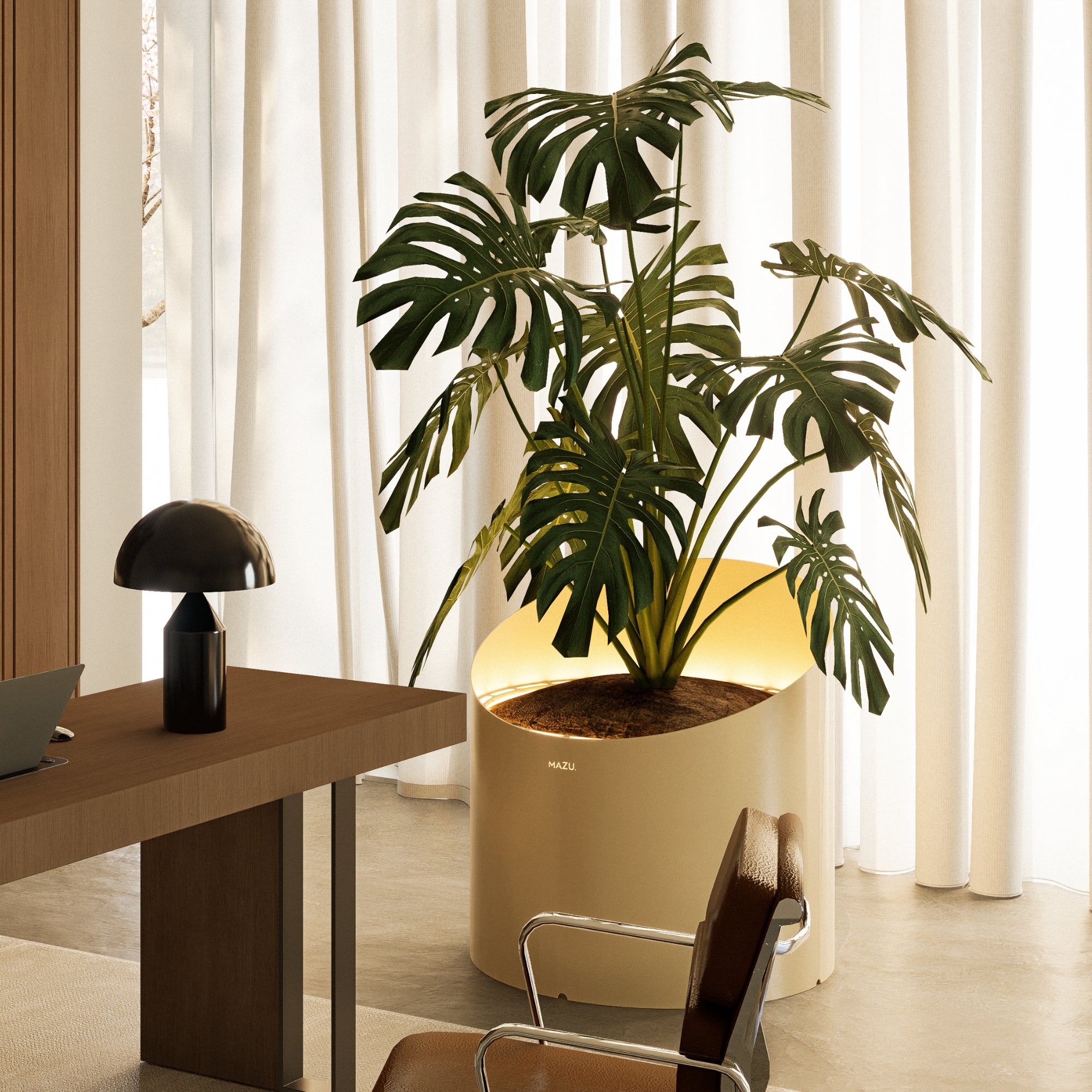 MAZU Wedge Luxe LED Plantenpot Brons