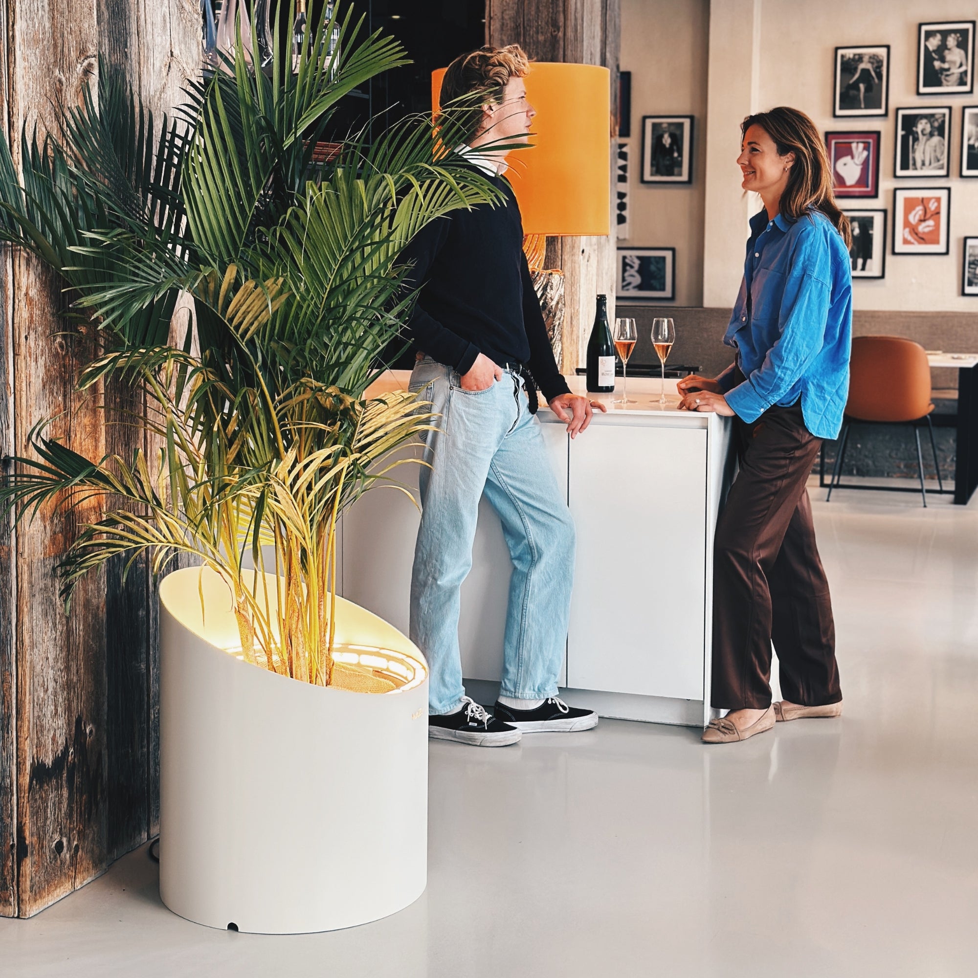 MAZU Wedge Luxe LED Plantenpot Brons