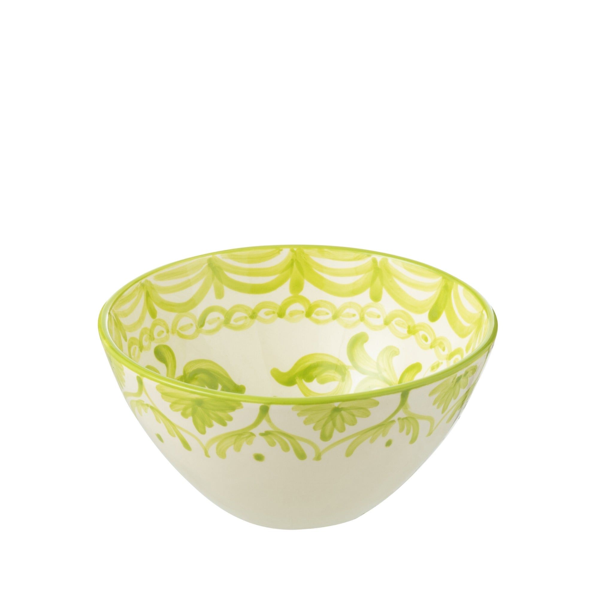 Medium Hoge Kom Granada Motief Groen/Wit Keramiek J-Line