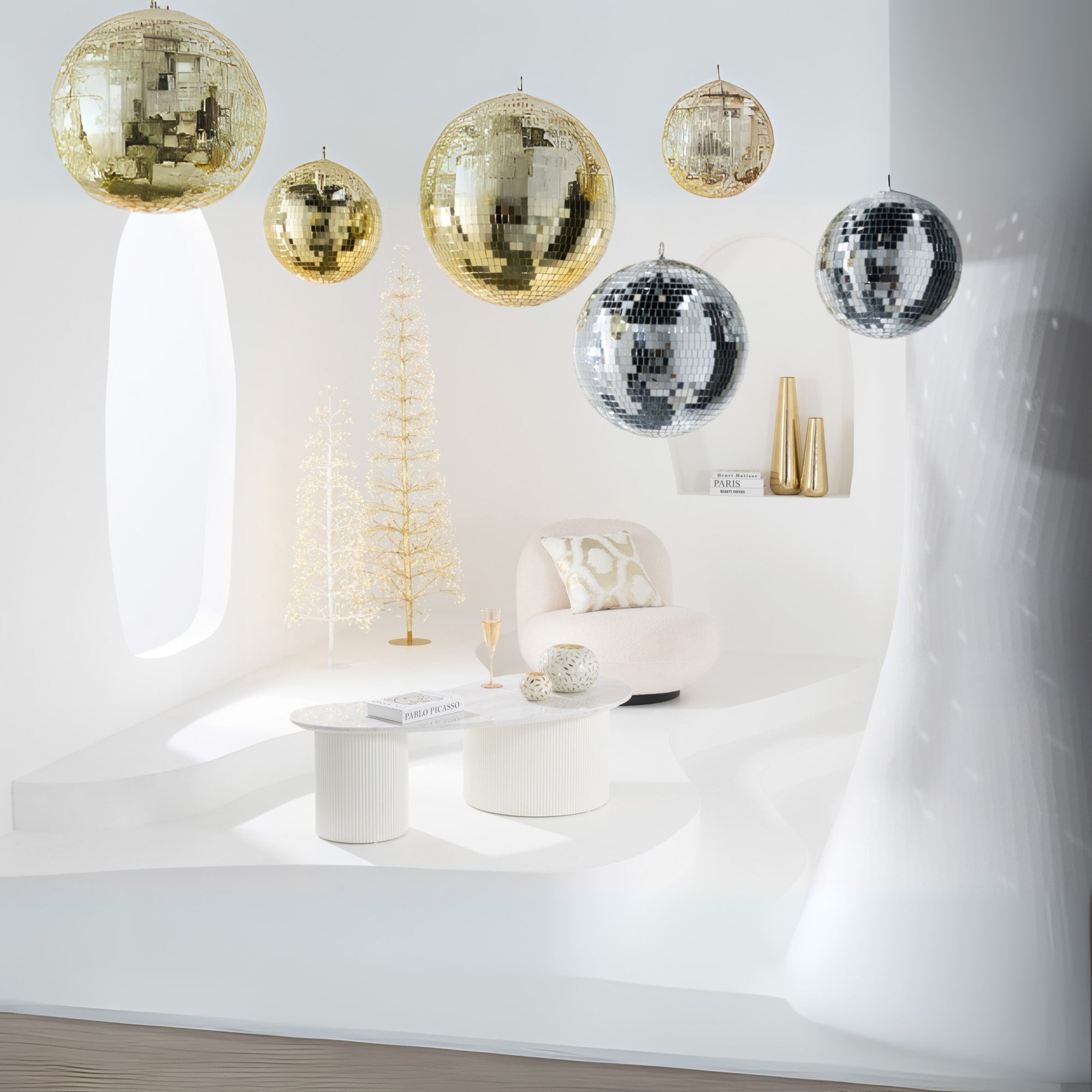 Boom Led Warm Witte Lichten Metaal Wit Large H180cm J-Line