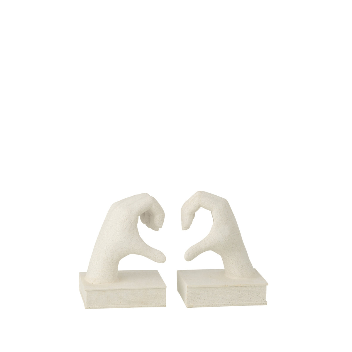 2er-Set Buchstützen Hände Love Polyresin Weiß J-Line