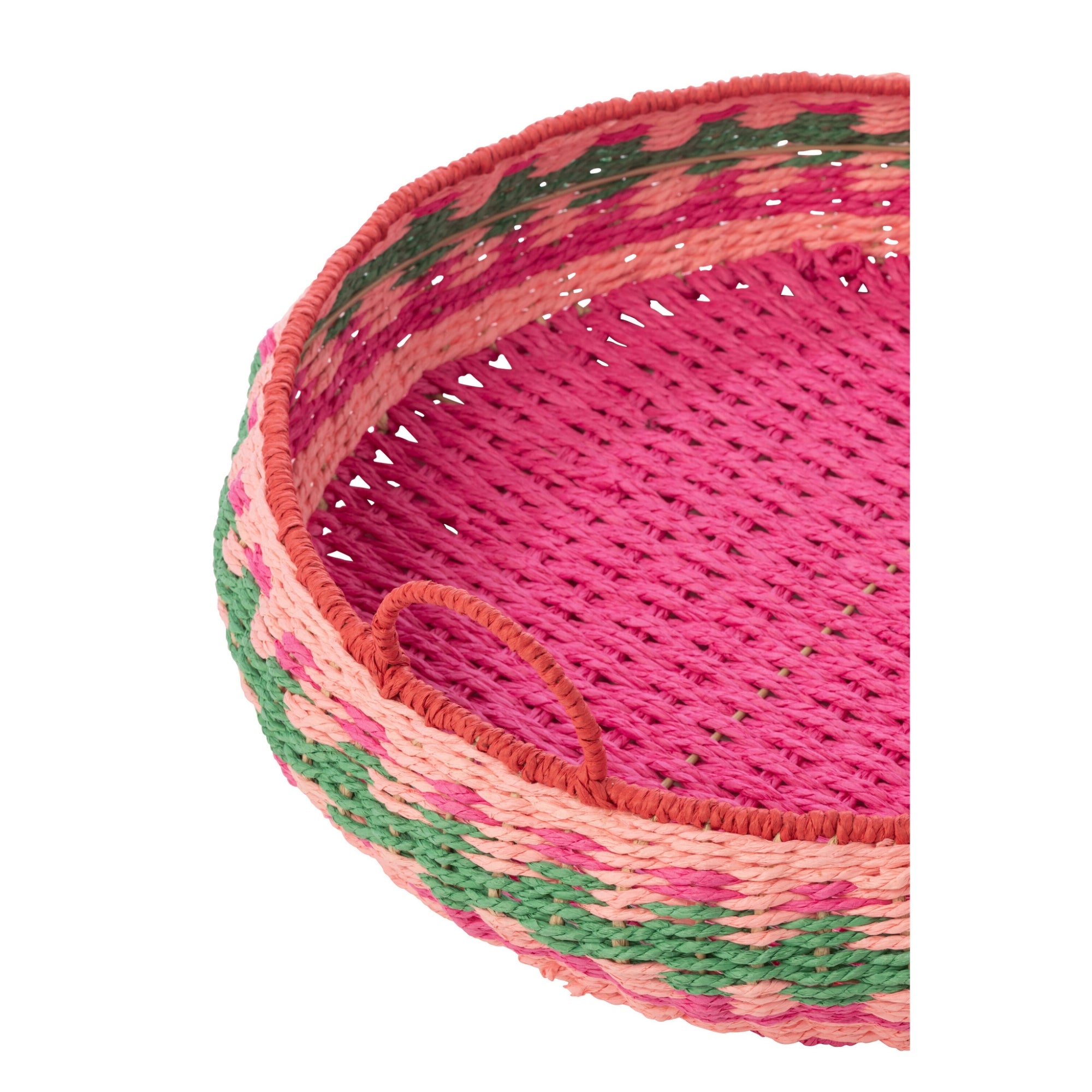 Set Van 2 Decoratief Plateau Met Handvatten Rond Papier Multi