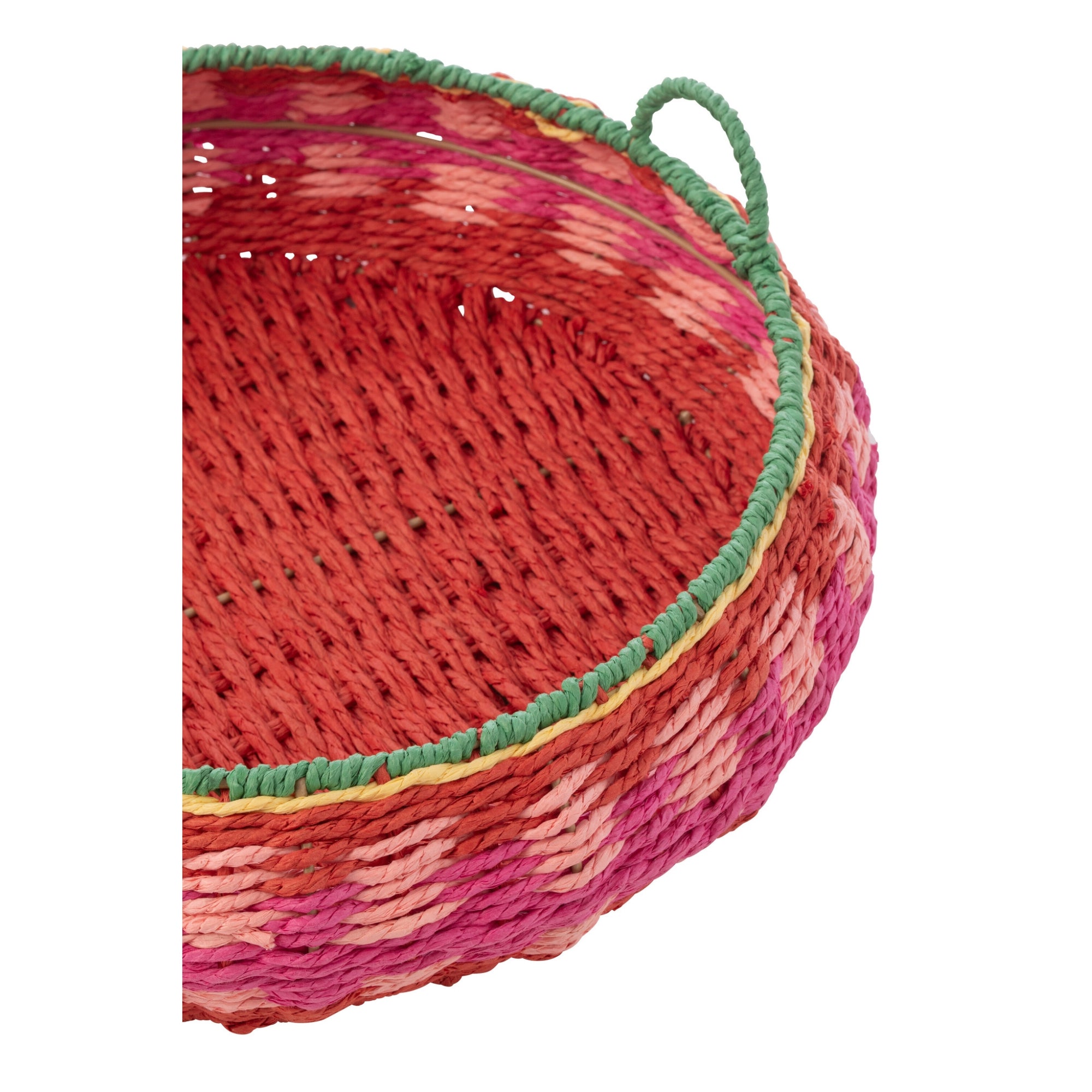 Set Van 2 Decoratief Plateau Met Handvatten Rond Papier Multi