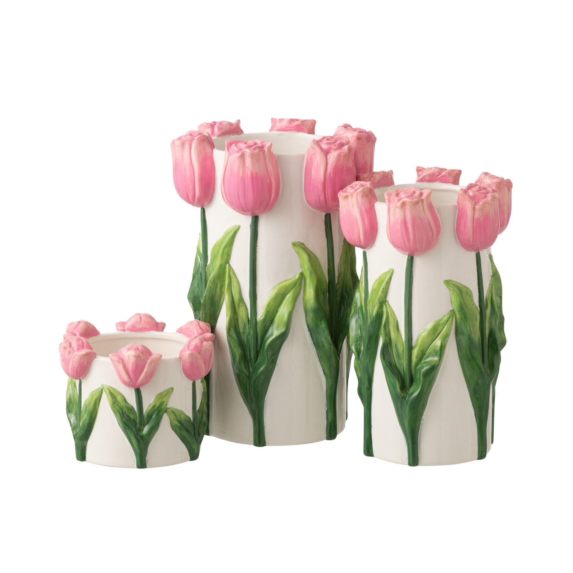 Bloempot Tulp Keramiek Wit/Lichtroze Small J-Line