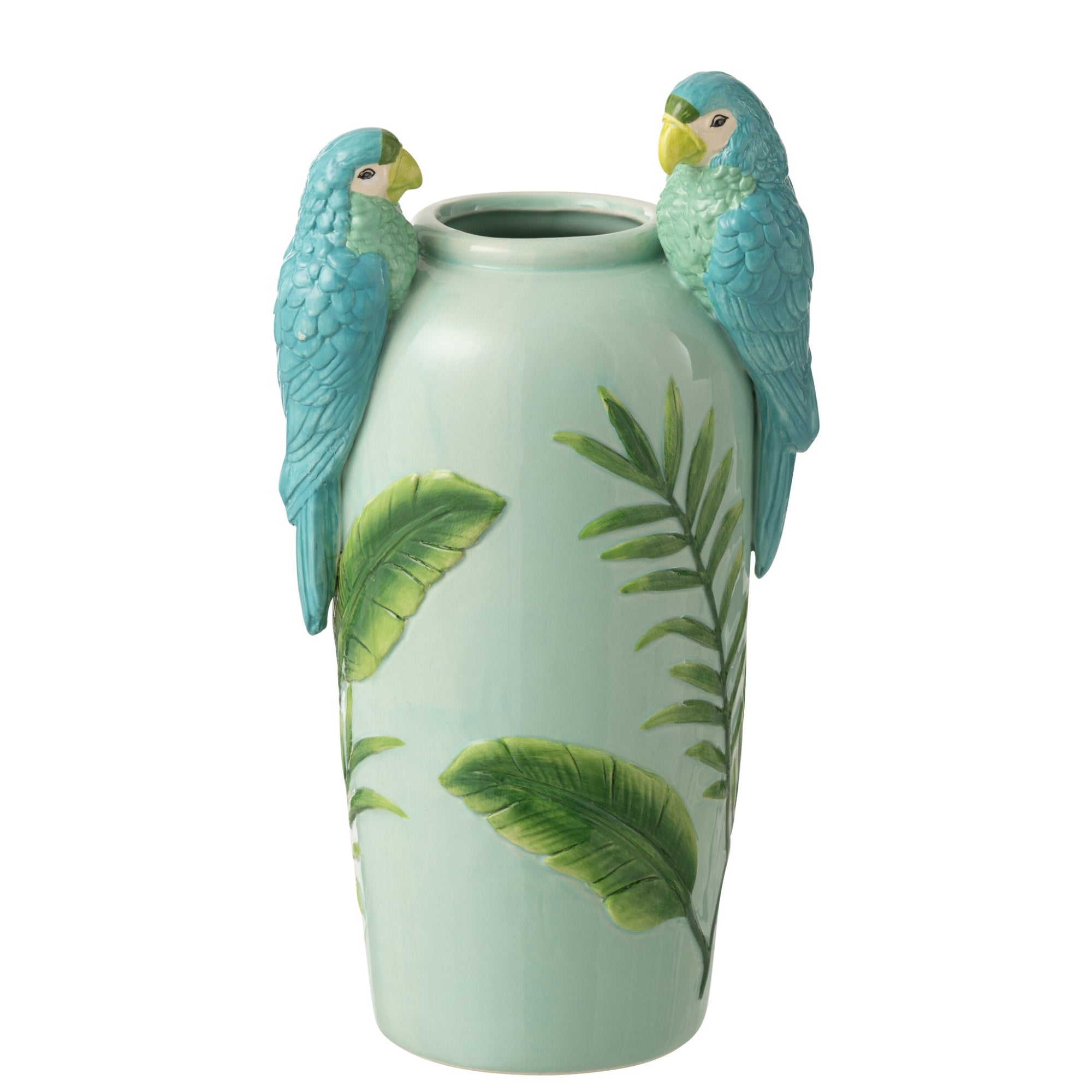 Vaas Papegaaien Keramiek Groen/Blauw Large J-Line