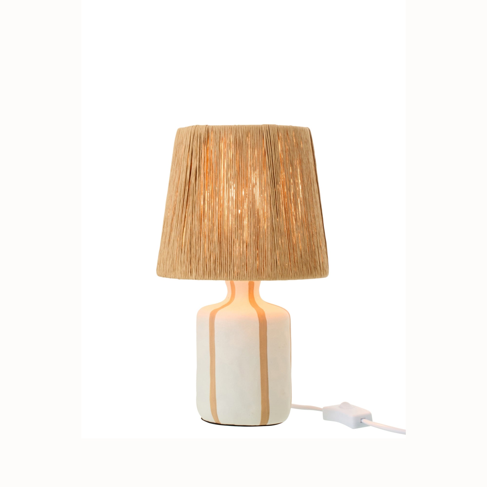 Tafellamp Gestreept Keramiek Naturel/Wit Small J-Line
