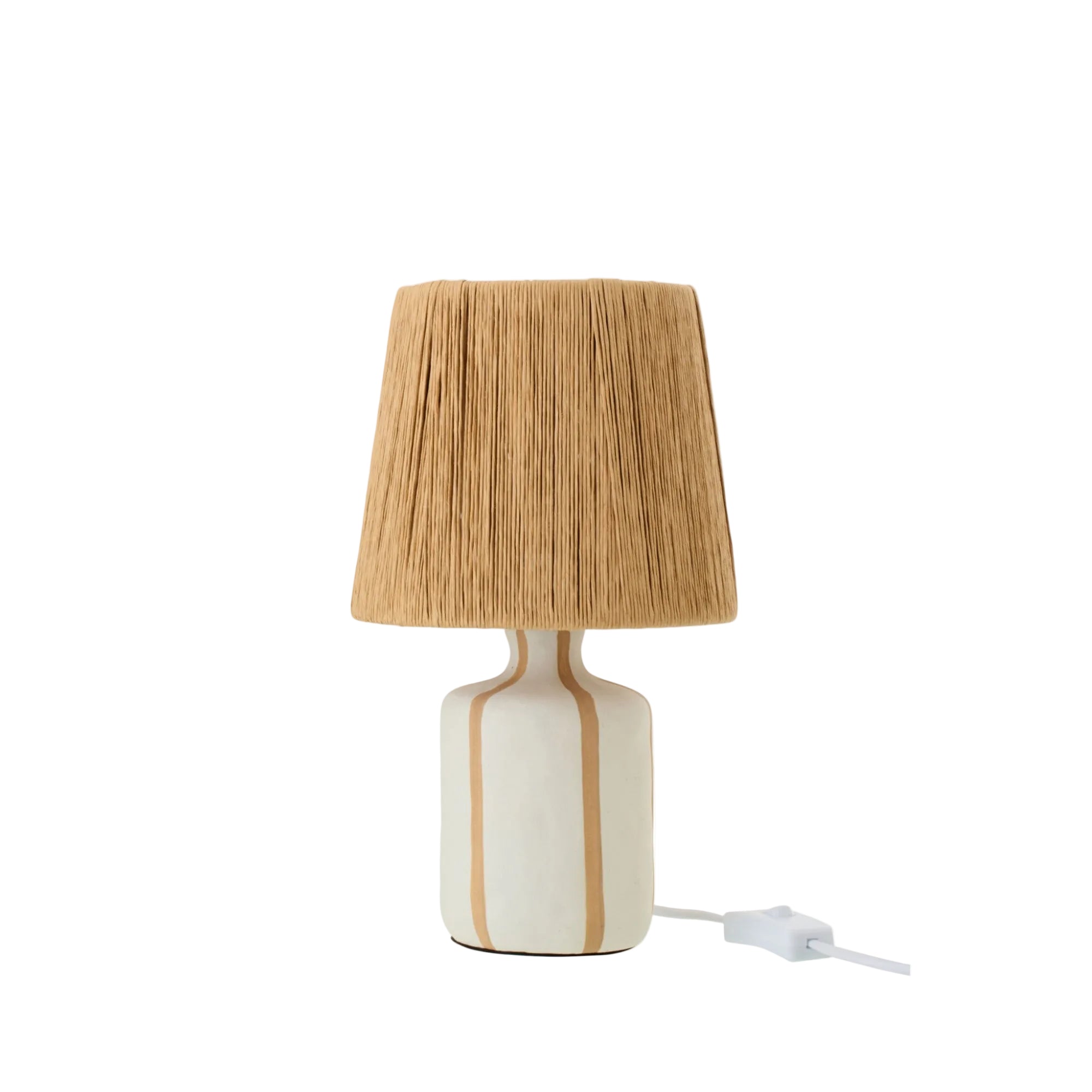 Tafellamp Gestreept Keramiek Naturel/Wit Small J-Line