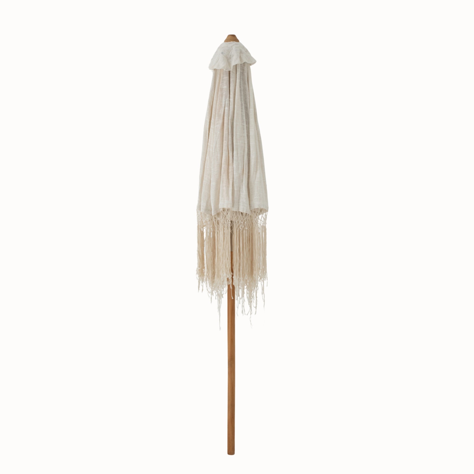 Parasol Macrame Hout Ecru J-Line 200x250cm