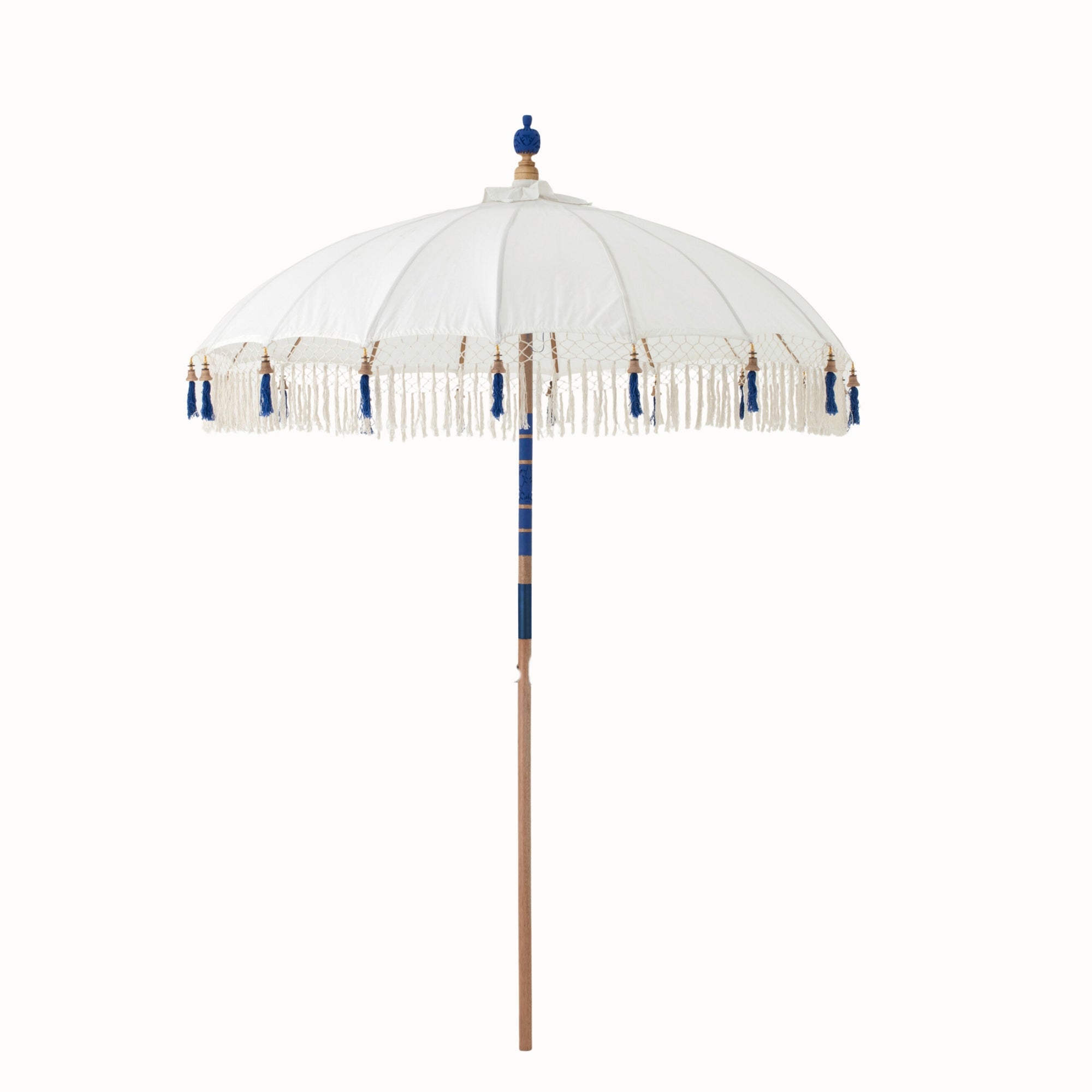 Parasol Flavie Hout/Katoen Ecru/Blauw J-Line