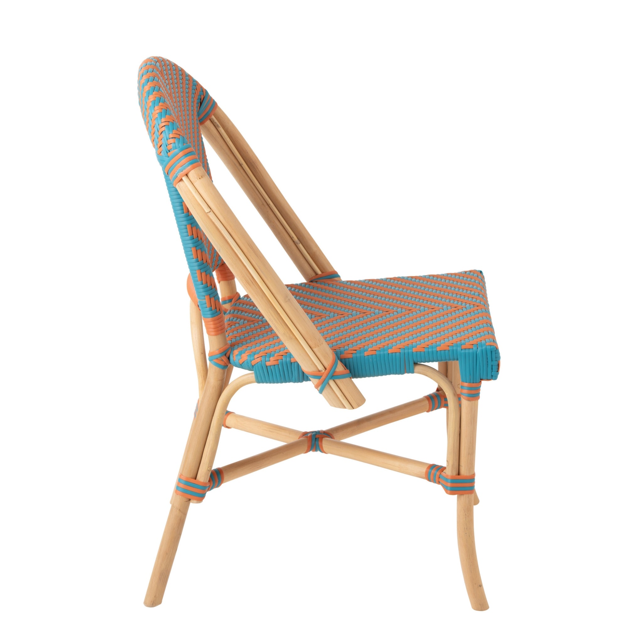 Stoel Geo Rotan Oranje/Turquoise J-Line