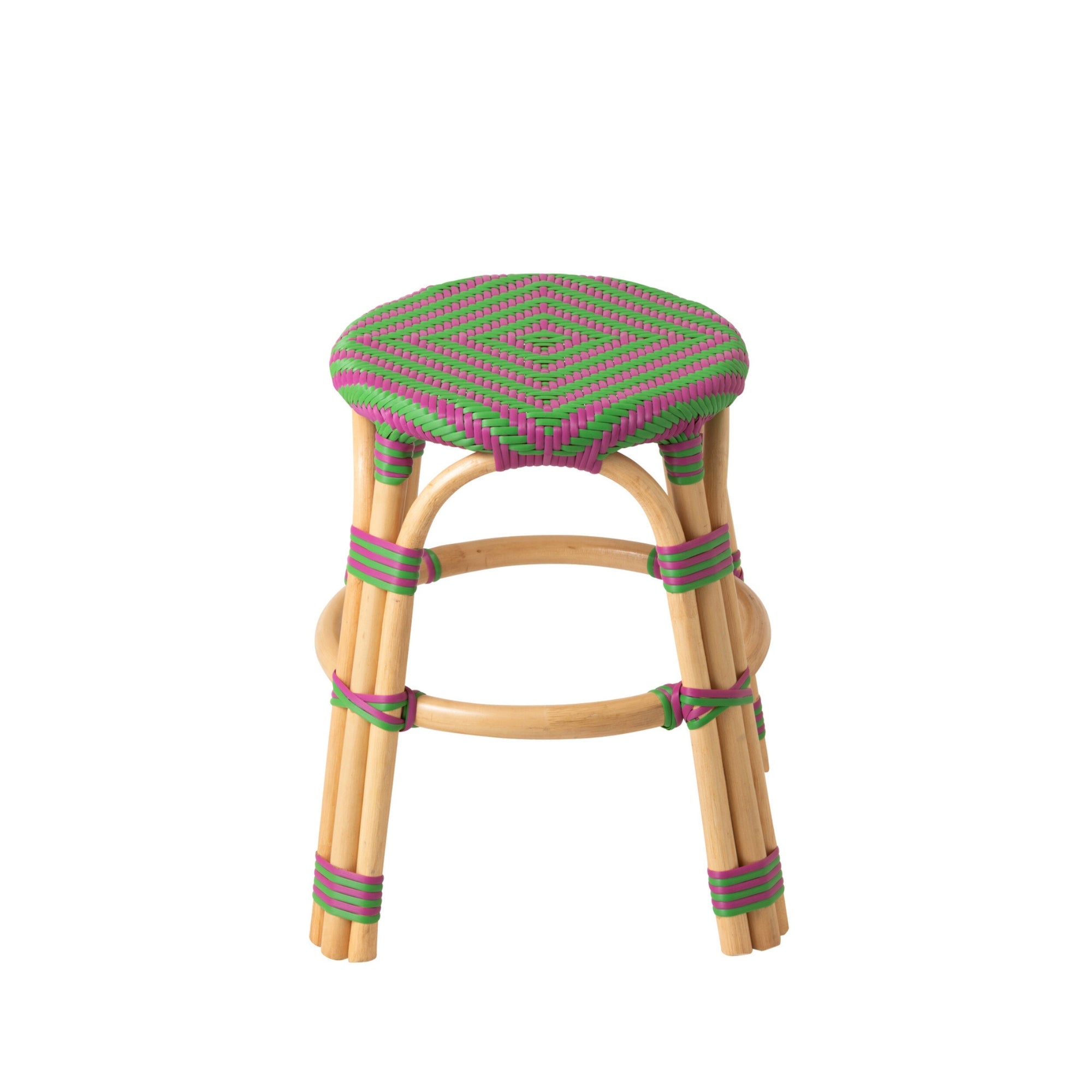 Outdoor Kruk Geo Rond Rotan Roze/Groen J-Line