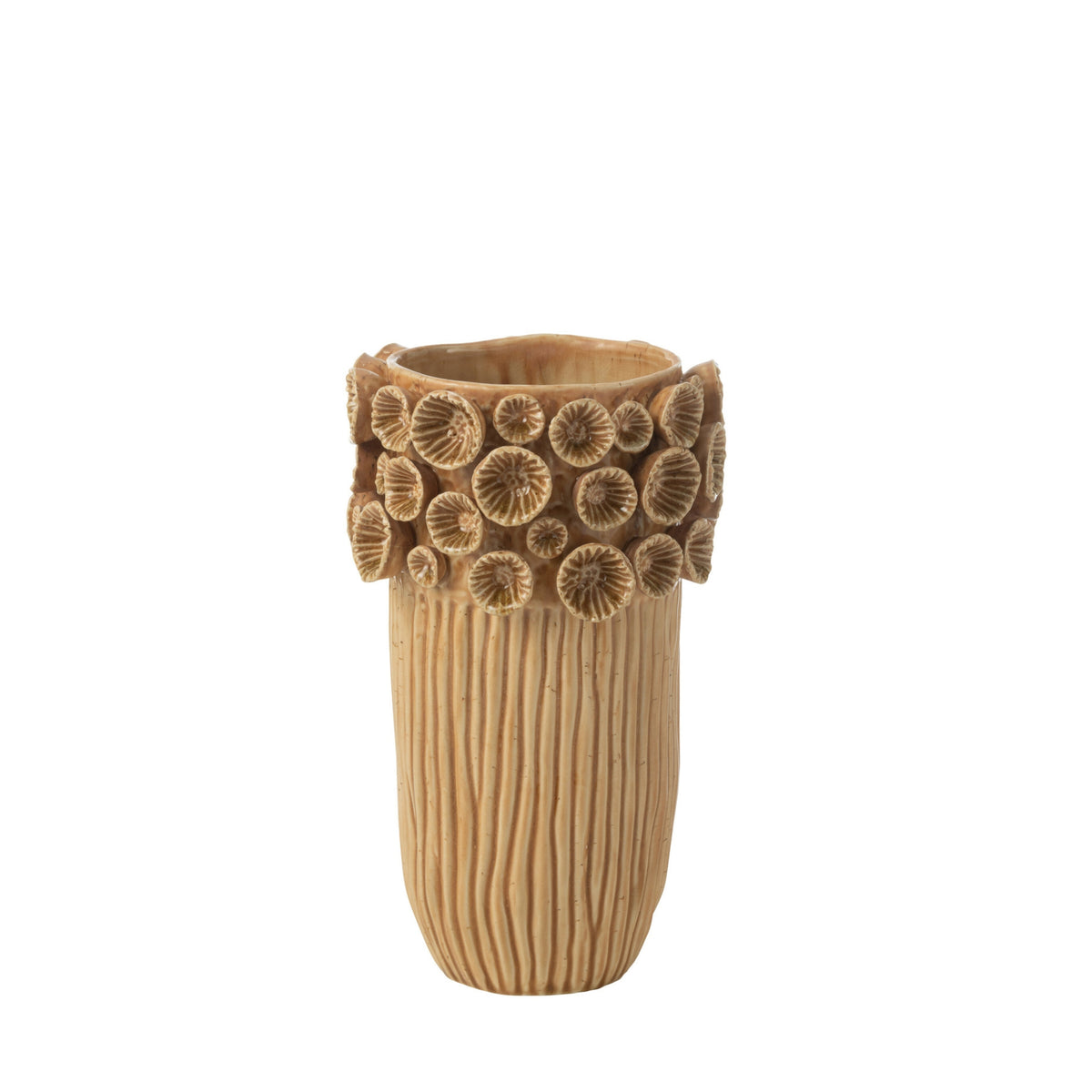 Vase Koralle Hoch Ton Ocker Klein L19,5xB18,5xH21,5cm J-Line