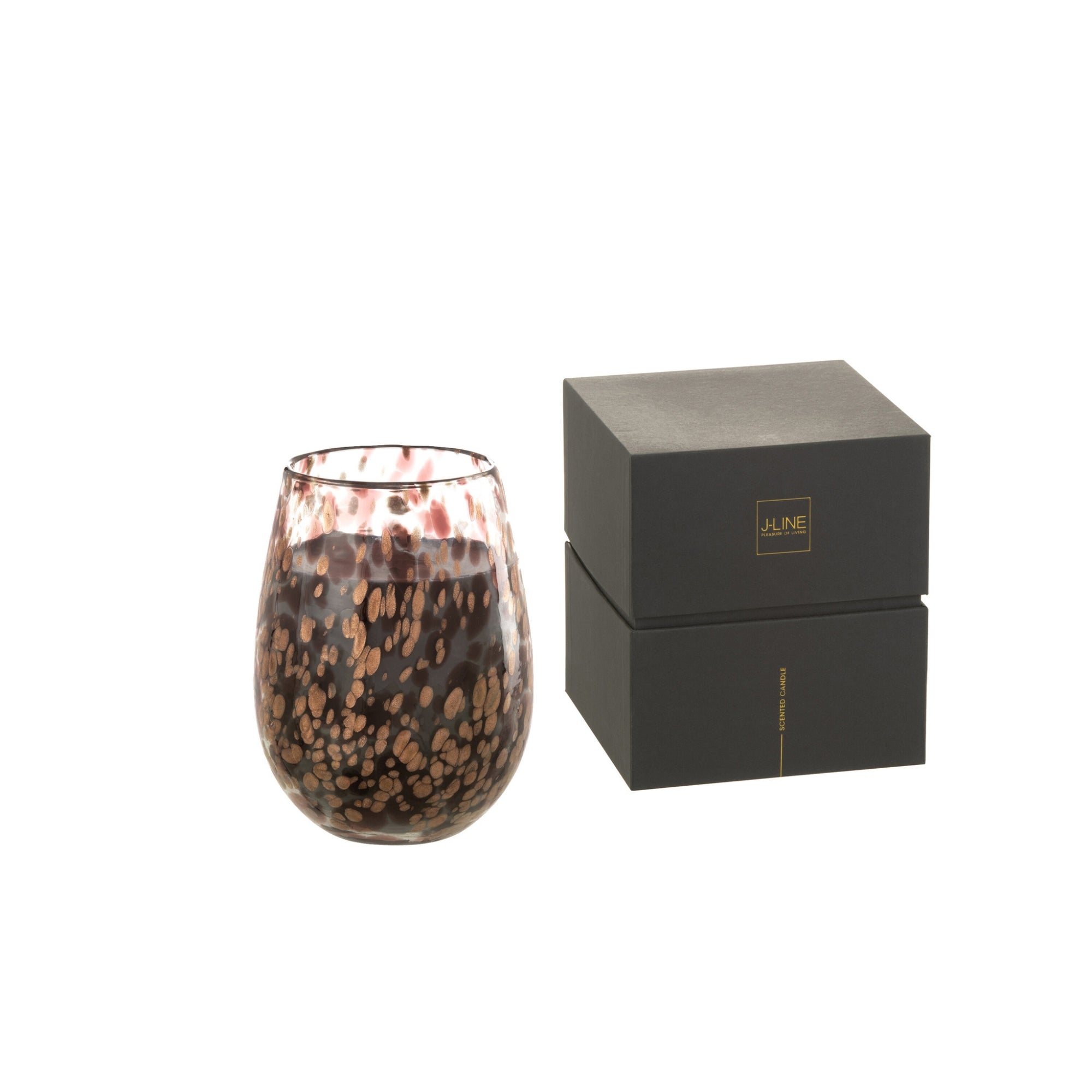 Geurkaars Mia Zwart/Mix Glas Medium 120uur J-Line