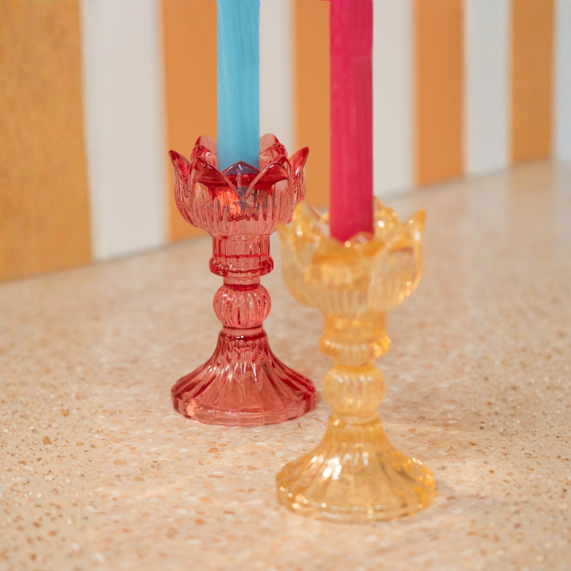 Kandelaar Roos Warm Glas Mix Set van 3 J-Line