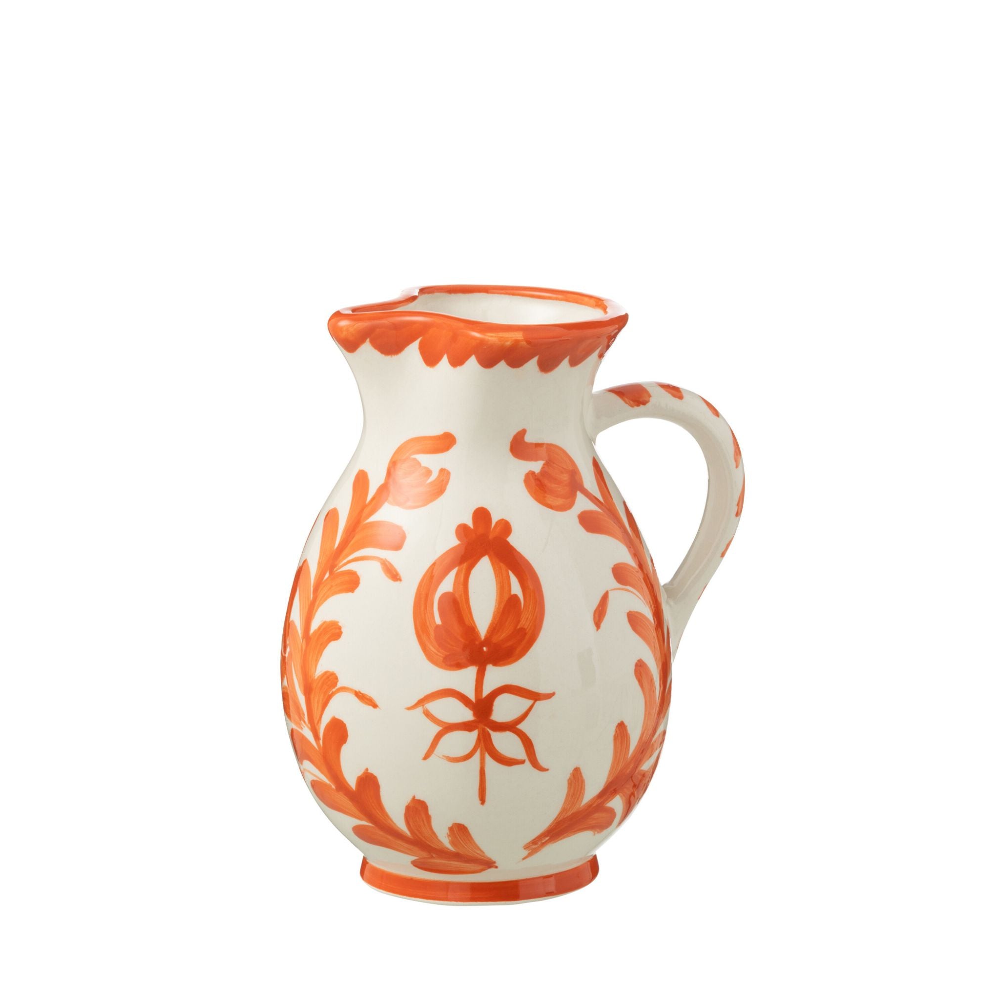 Medium Kan Granada Motief Oranje/Wit Keramiek J-Line