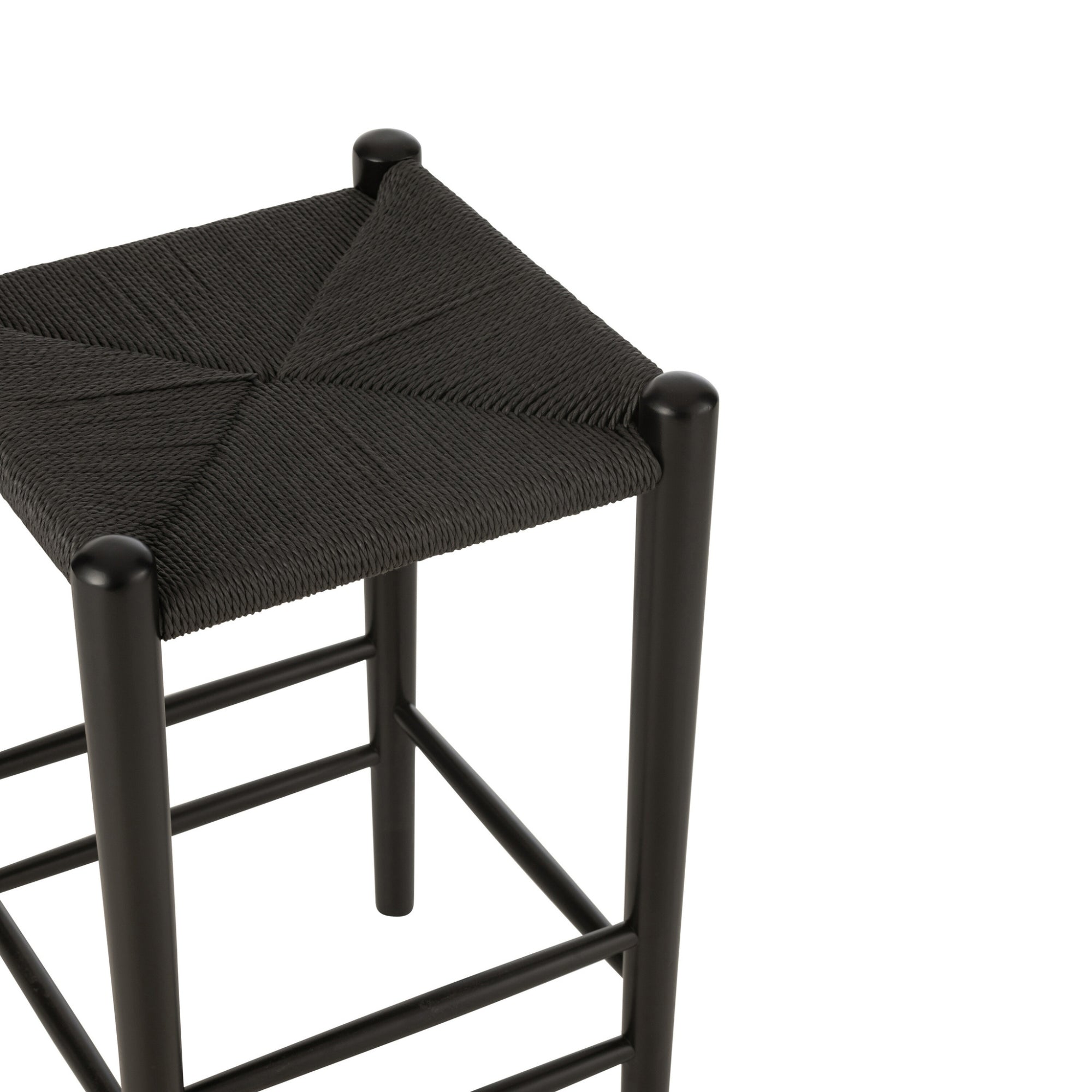 Barstoel Oriental Beukenhout/Touw Zwart J-Line