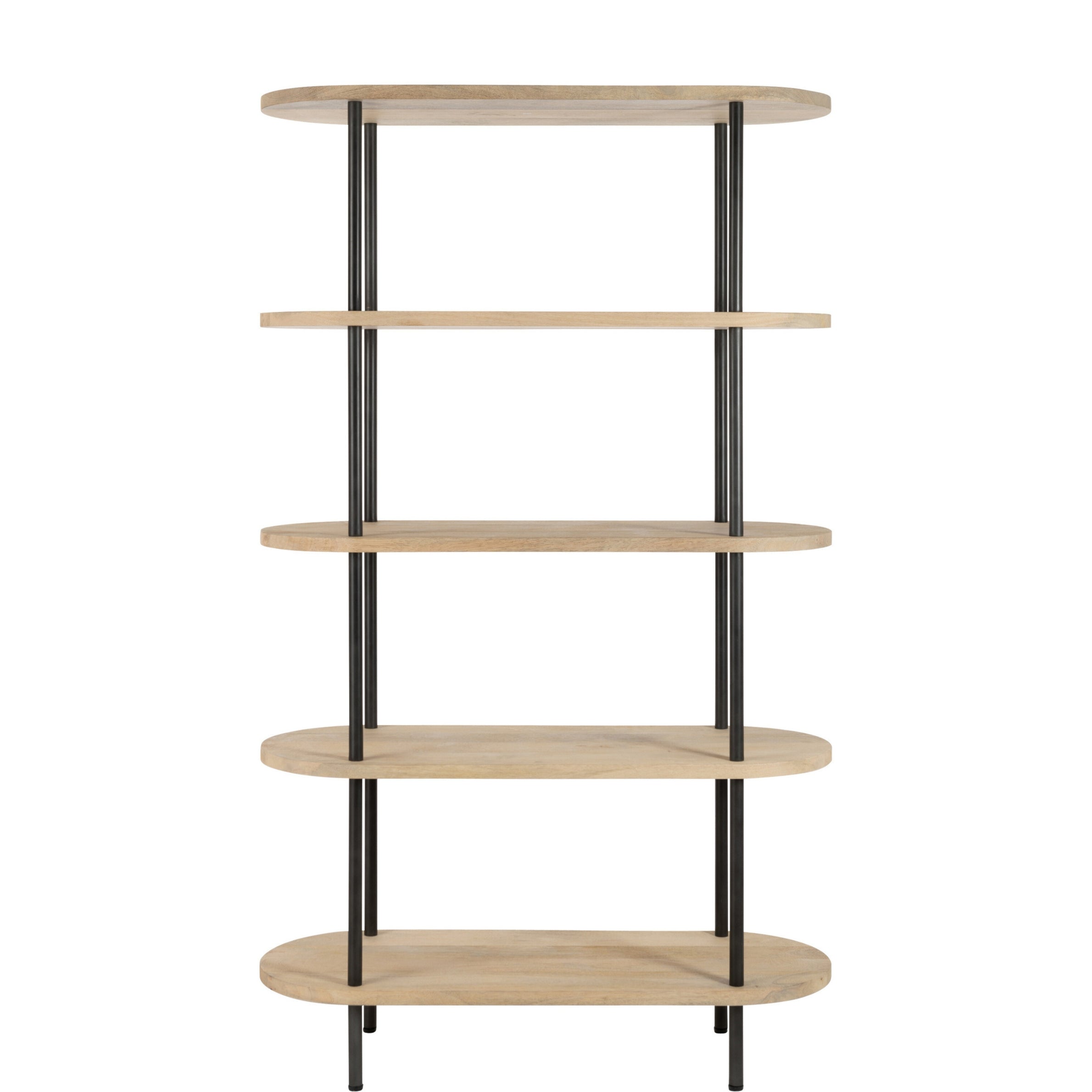 Rek Eli 5 Planken Mangohout/Ijzer Naturel/Grijs J-Line
