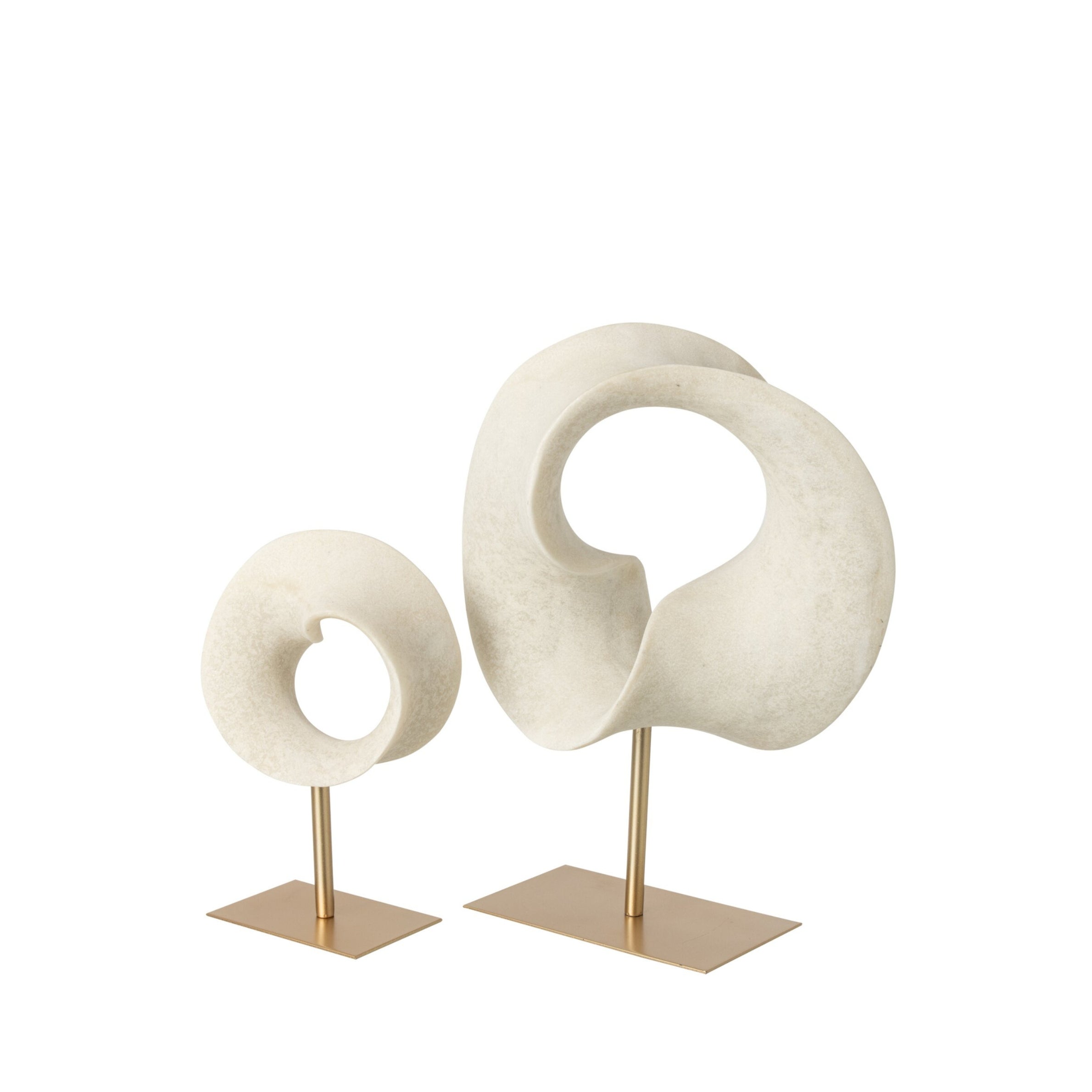 Abstracte Decoratie Hars Wit/Goud Large J-Line
