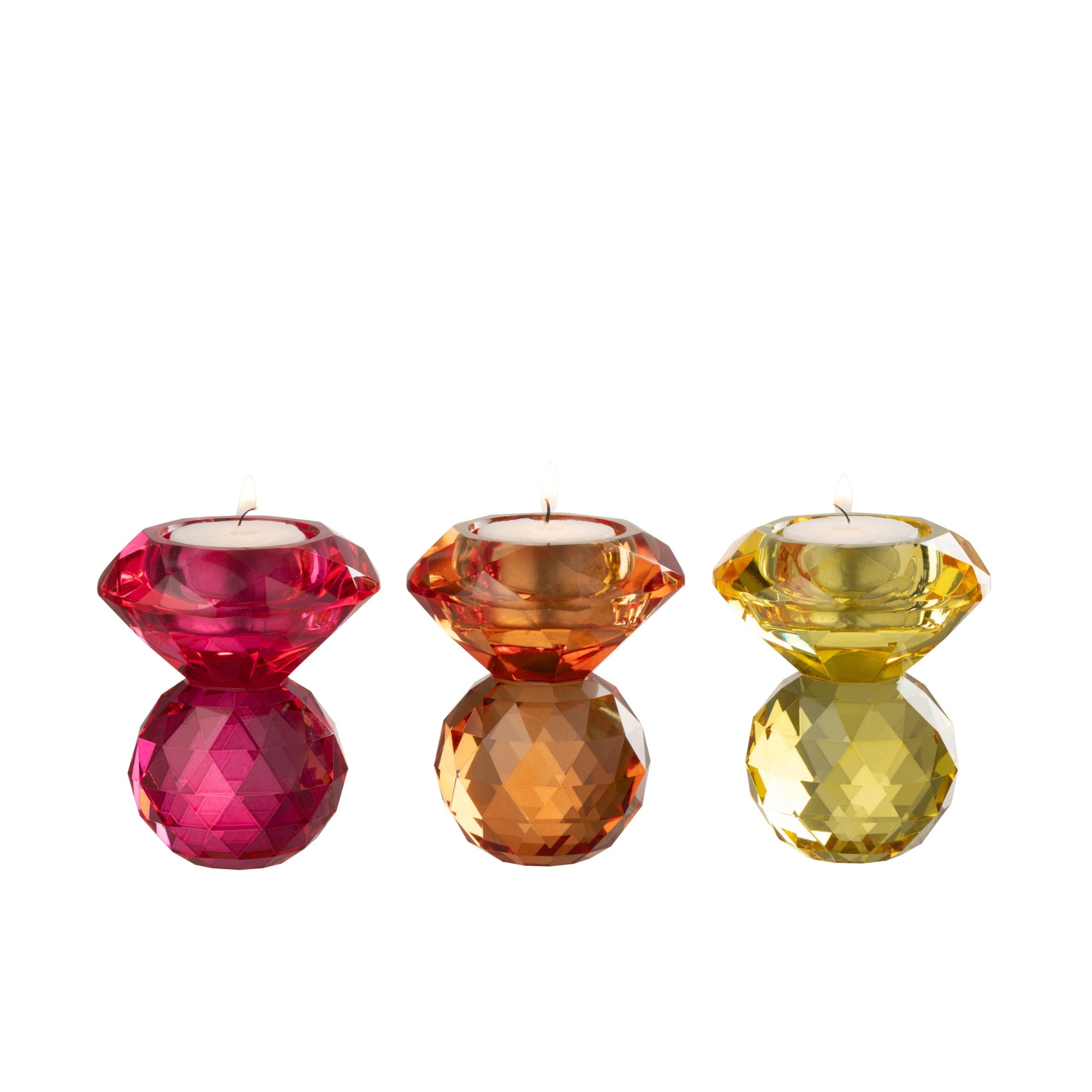 Kaarshouder Bal Glas Geel/Oranje Set van 3 J-Line