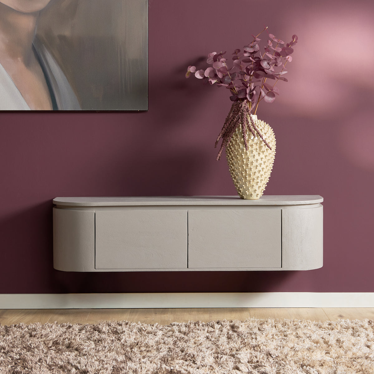 Zwevend TV-meubel Ambiance Mangohout Naturel 120cm Starfurn