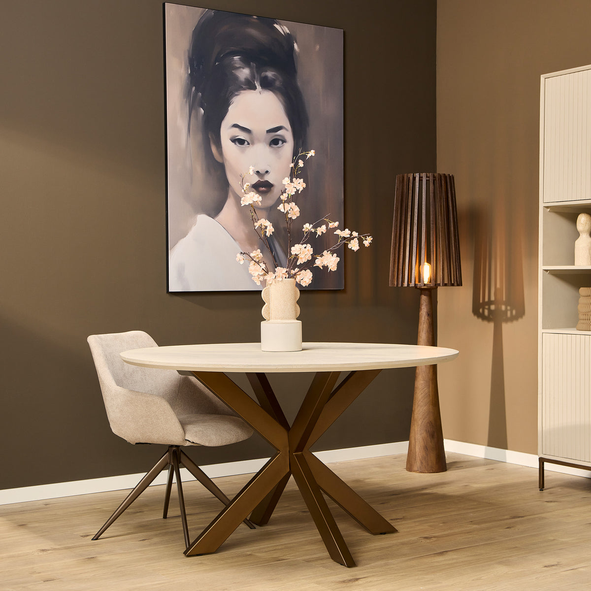 Eettafel Madison Mangohout Zand Rond 150cm Starfurn