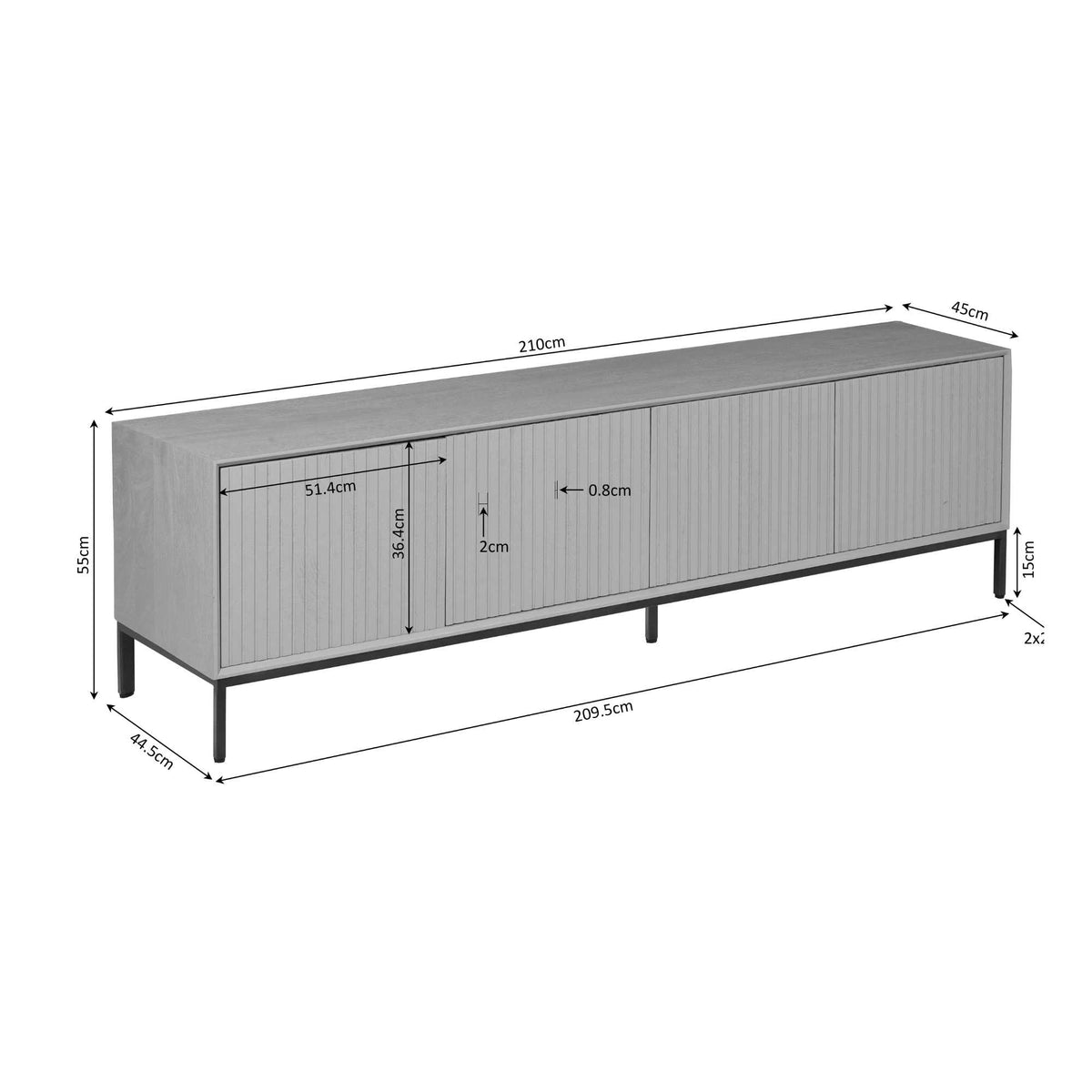 TV-meubel Madison Mangohout Bruin 210cm Starfurn