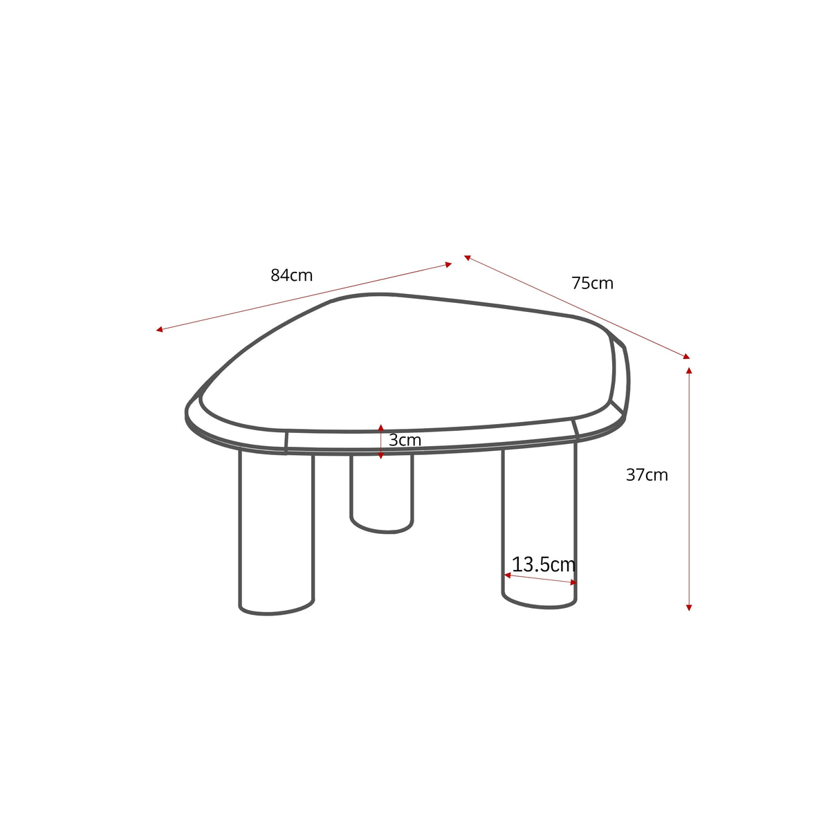 Salontafel Nuvé Botticino Marmer Naturel 84cm Starfurn