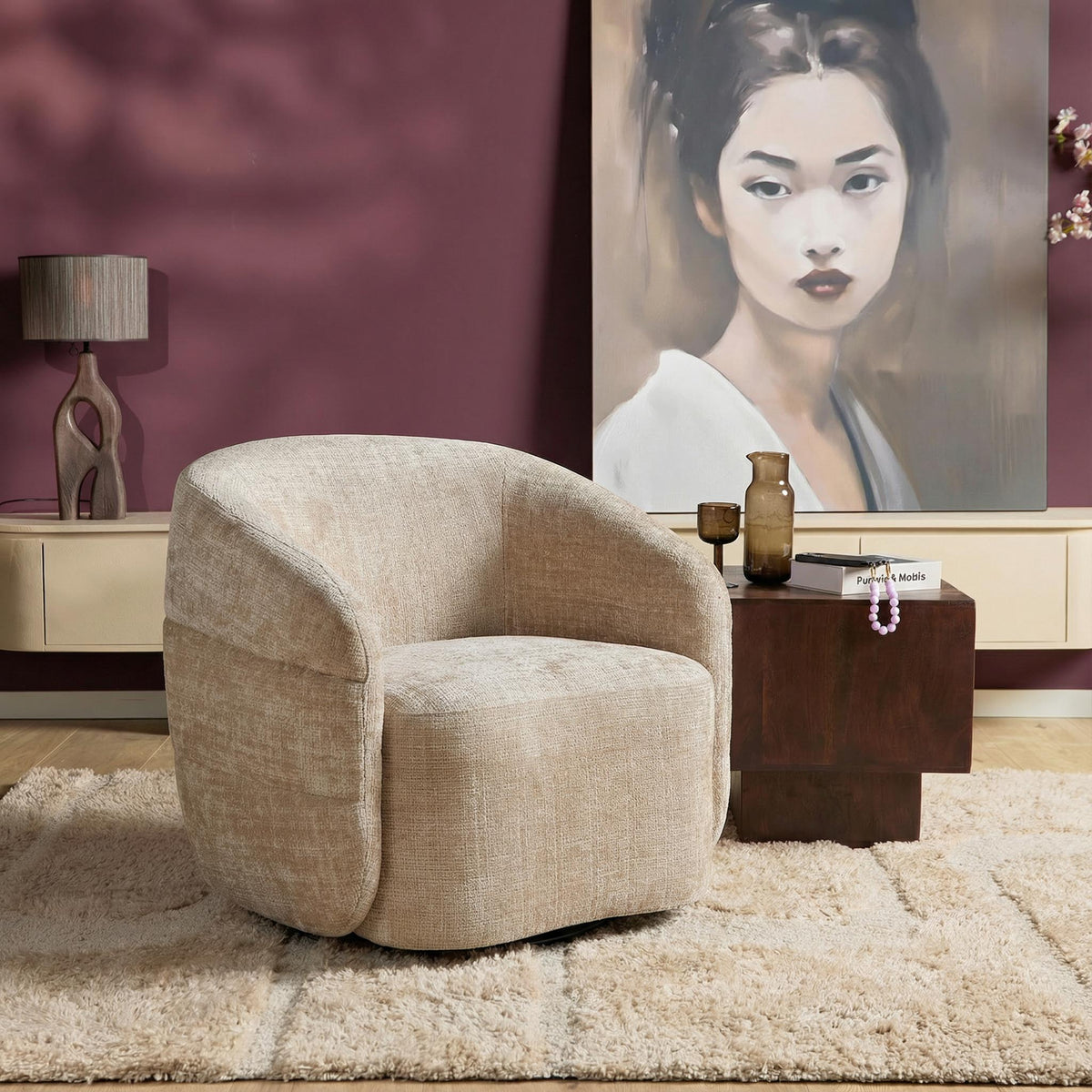 Fauteuil Yara Draaibaar Stof Beige Starfurn