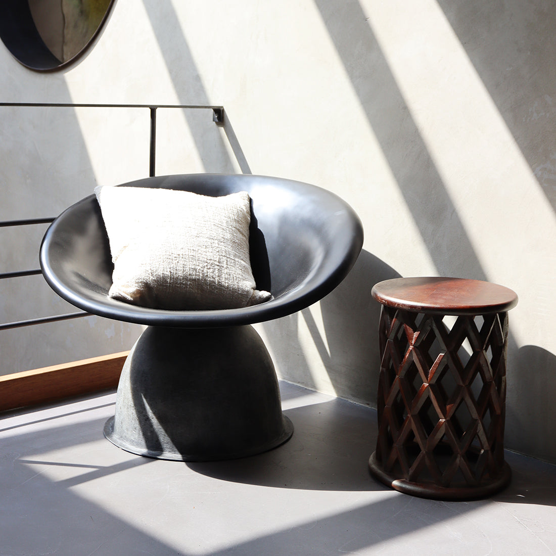 Beistelltisch/Hocker Palau Braunes Mangoholz Raw Materials