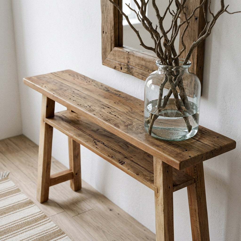 Farmwood Wandtisch/Beistelltisch groß - FSC-recyceltes Holz Raw Materials