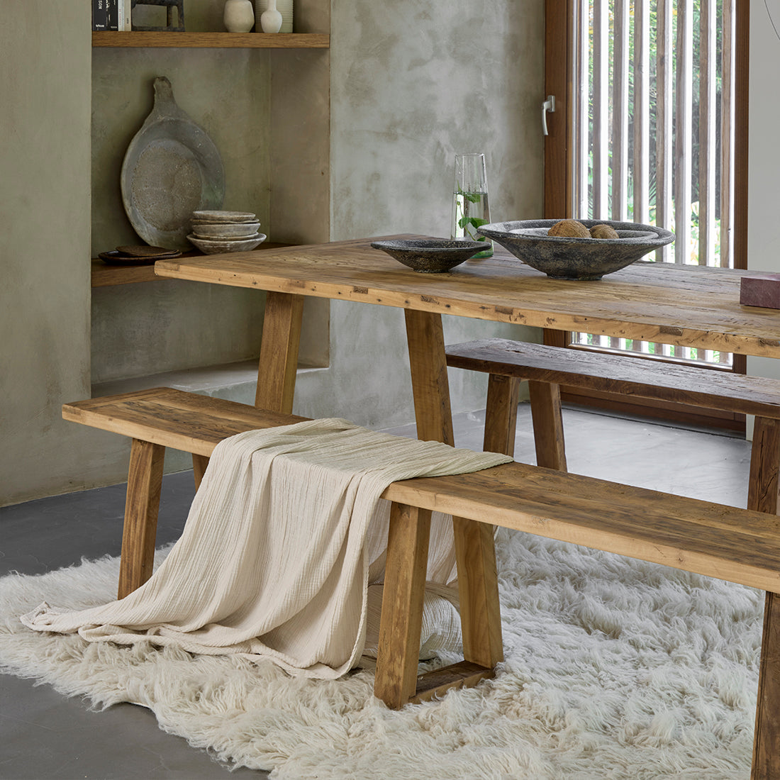 Teakhouten Eettafel Farmwood 200cm Raw Materials