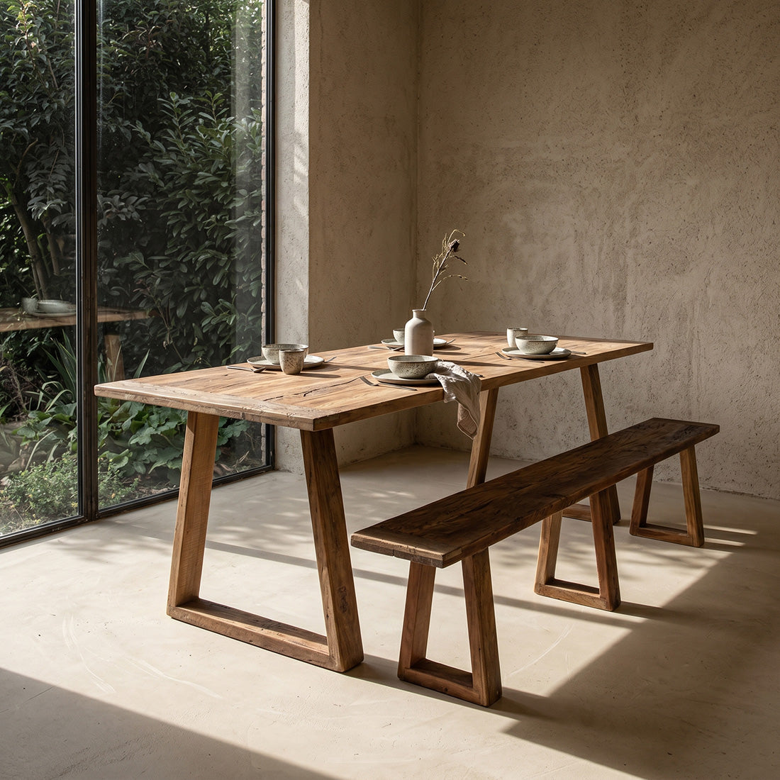 Teakhouten Eettafel Farmwood 200cm Raw Materials