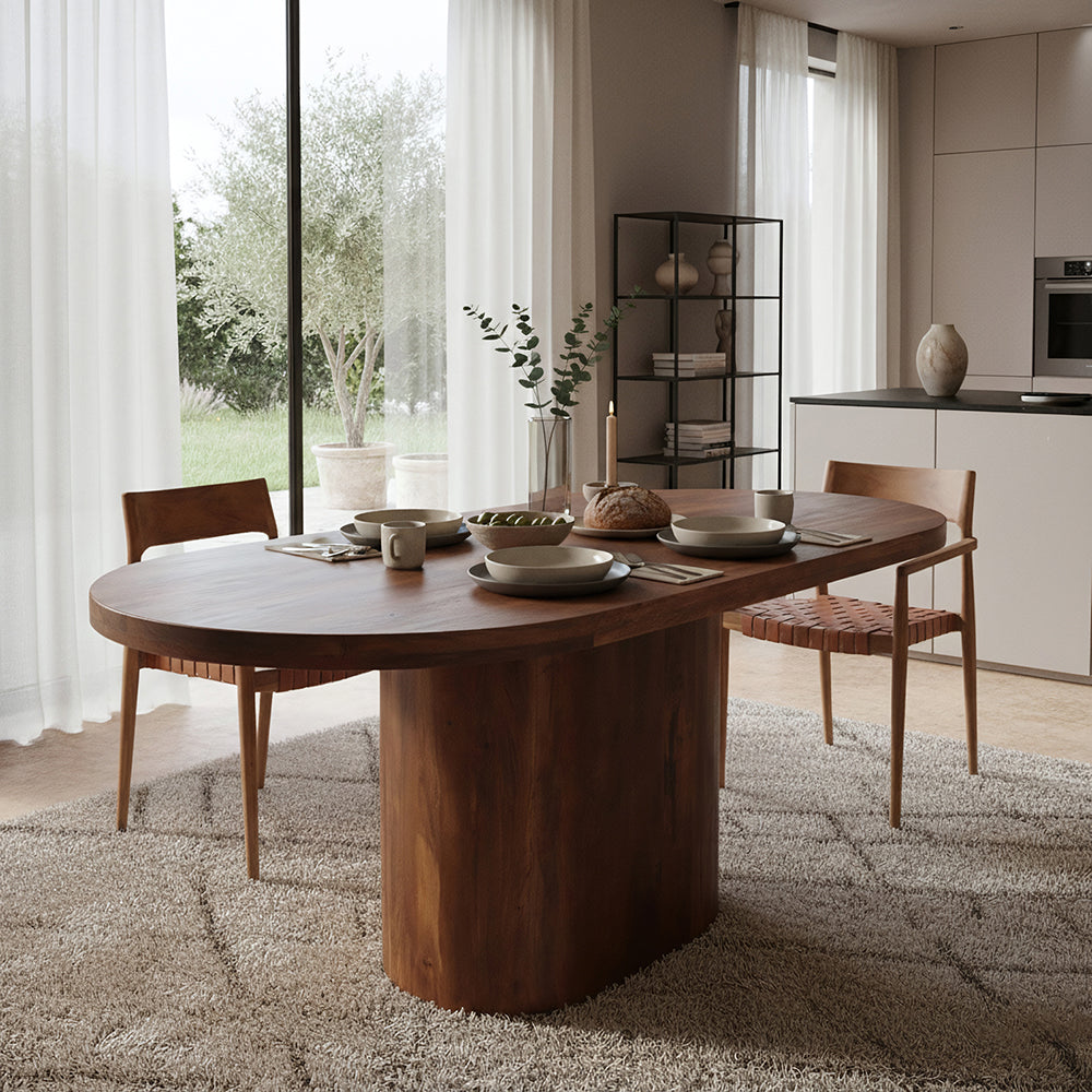 Eettafel Bullnose Oblong Ovaal Mangohout 200cm Raw Materials